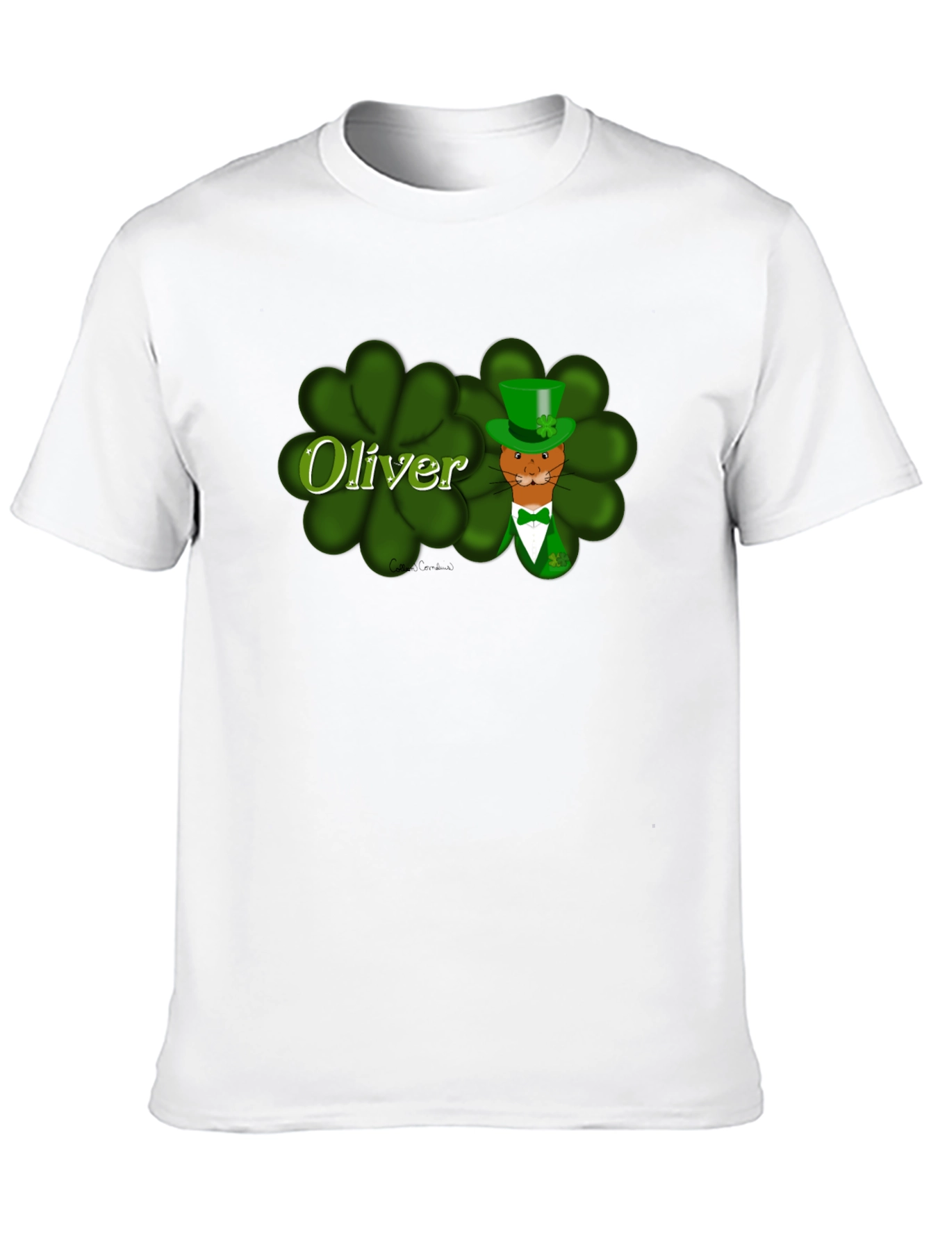 Oliver St. Patricks Day Cat Black T-Shirt