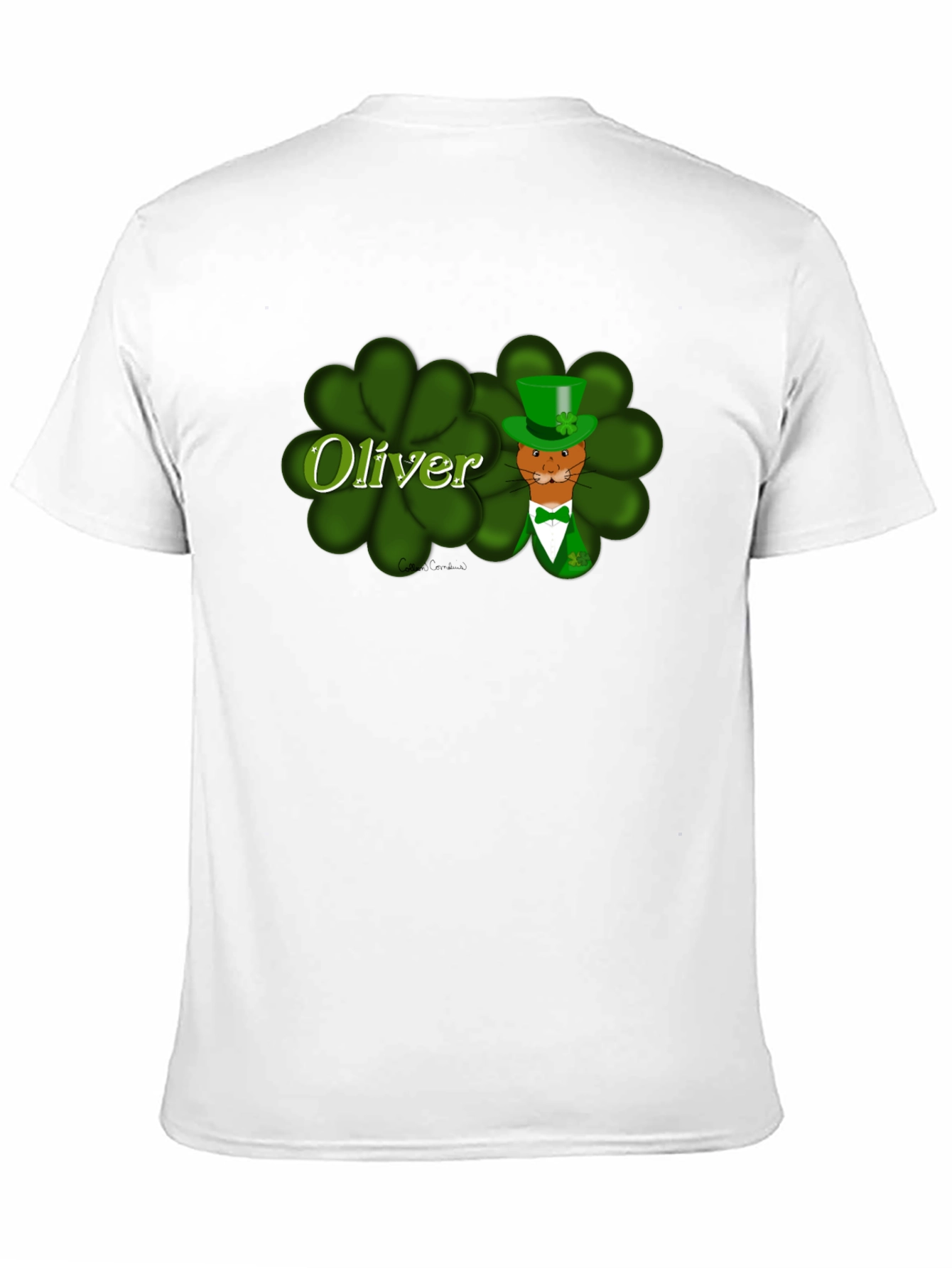 Oliver St. Patricks Day Cat Black T-Shirt