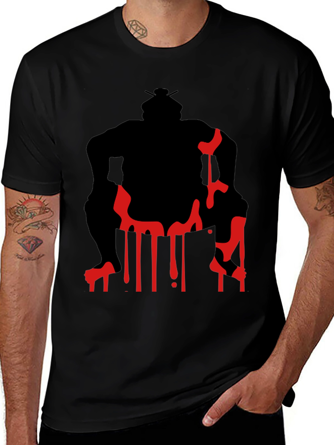 Sumo Wrestler Graphic Tee - Black