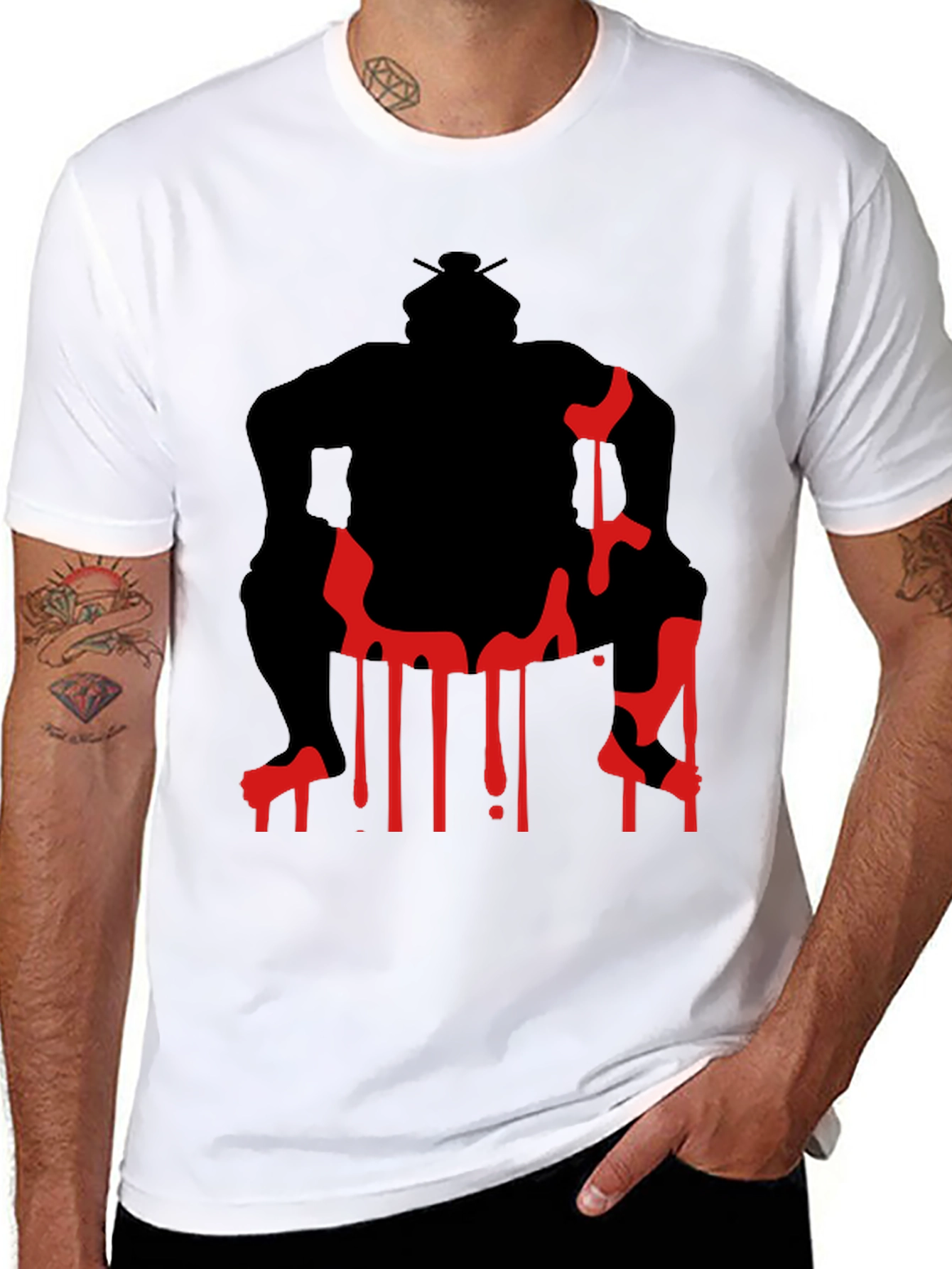 Sumo Wrestler Graphic Tee - Black