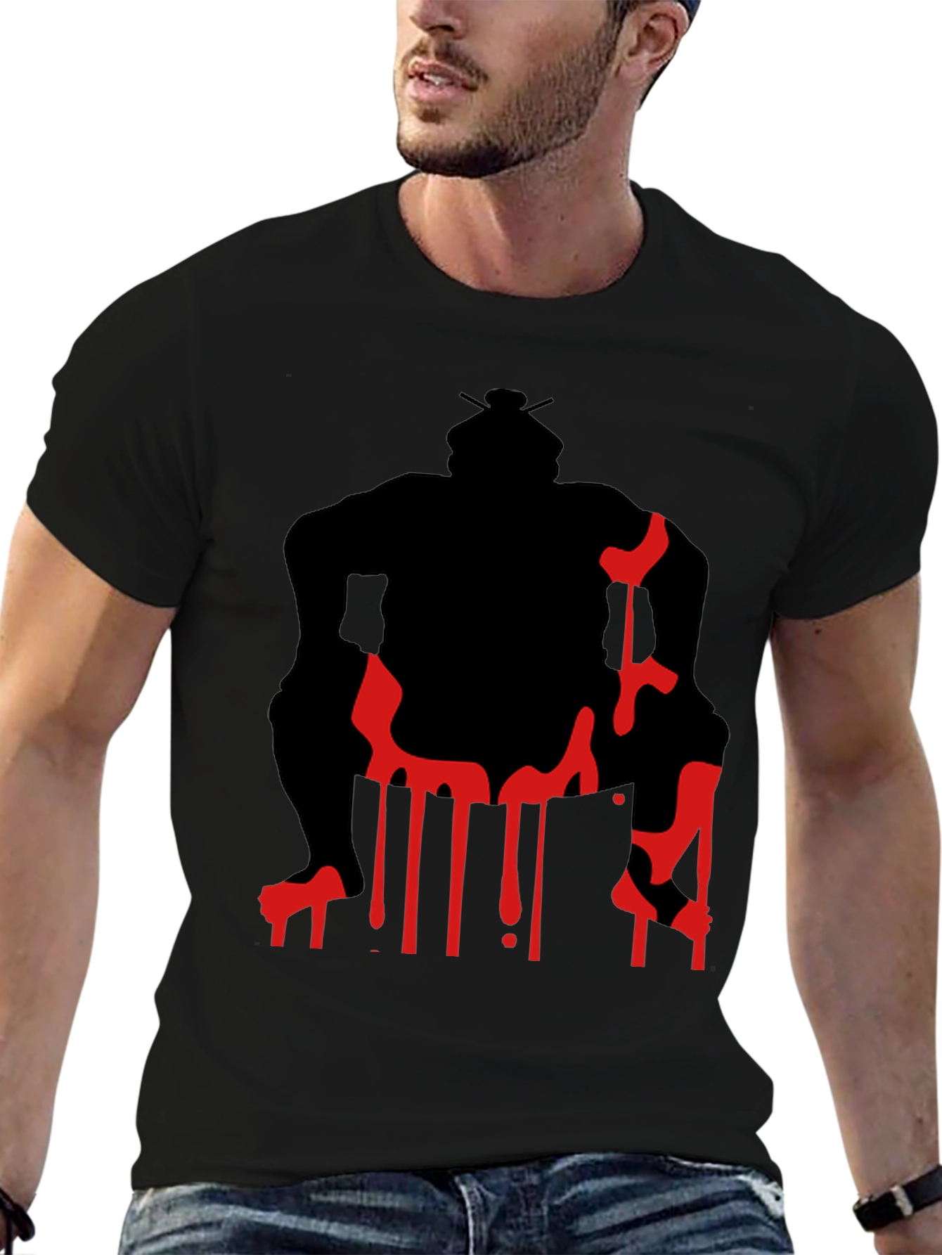 Sumo Wrestler Graphic Tee - Black