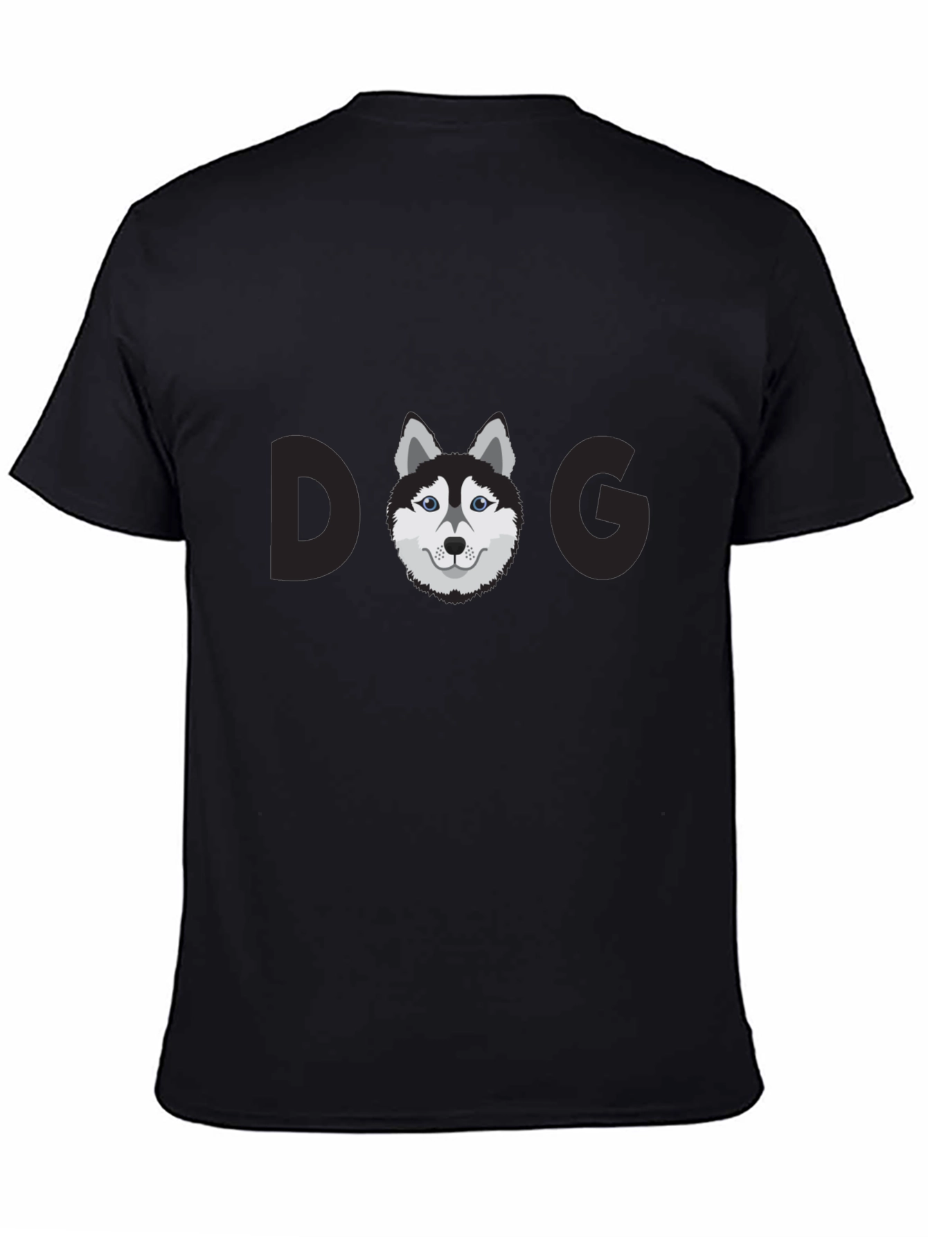 Dog Graphic Print Black T-Shirt