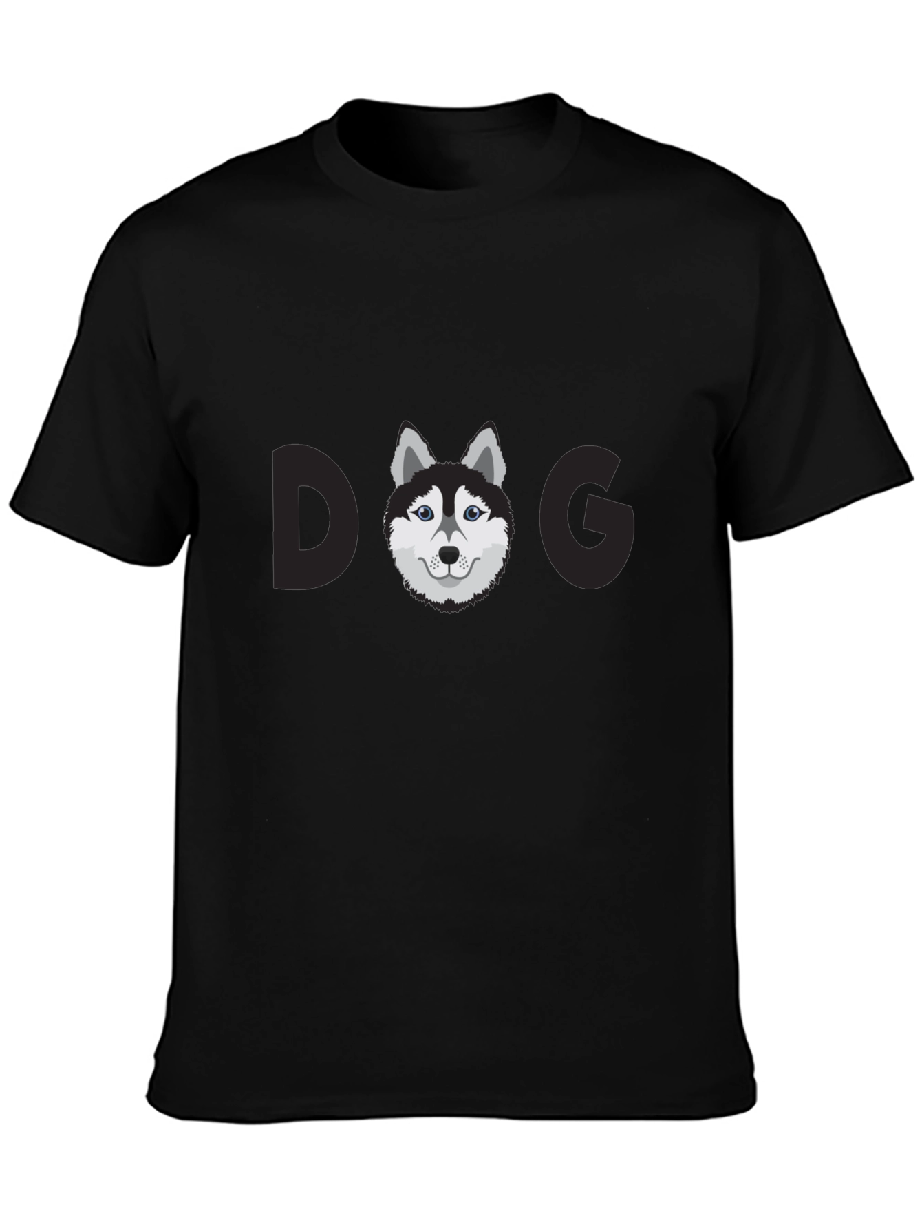 Dog Graphic Print Black T-Shirt