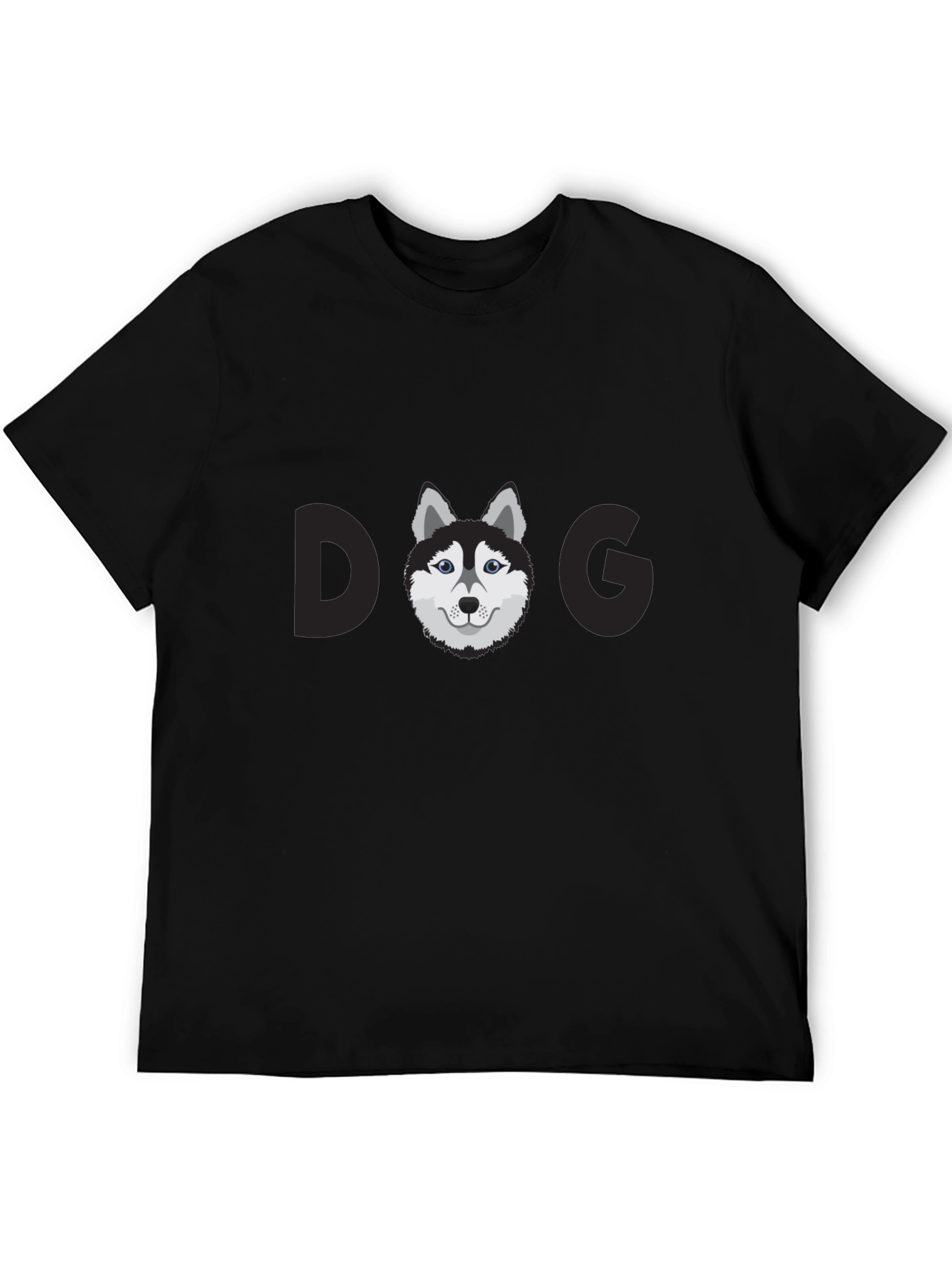 Dog Graphic Print Black T-Shirt