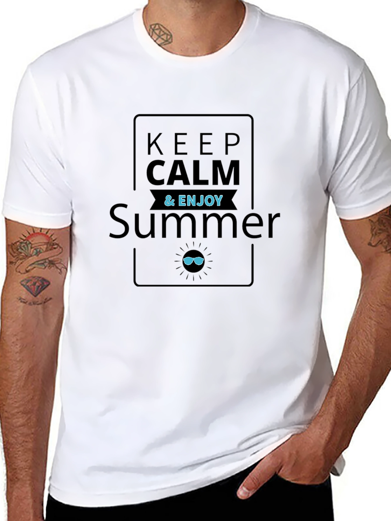 Keep Calm & Enjoy Summer Graphic T-Shirt