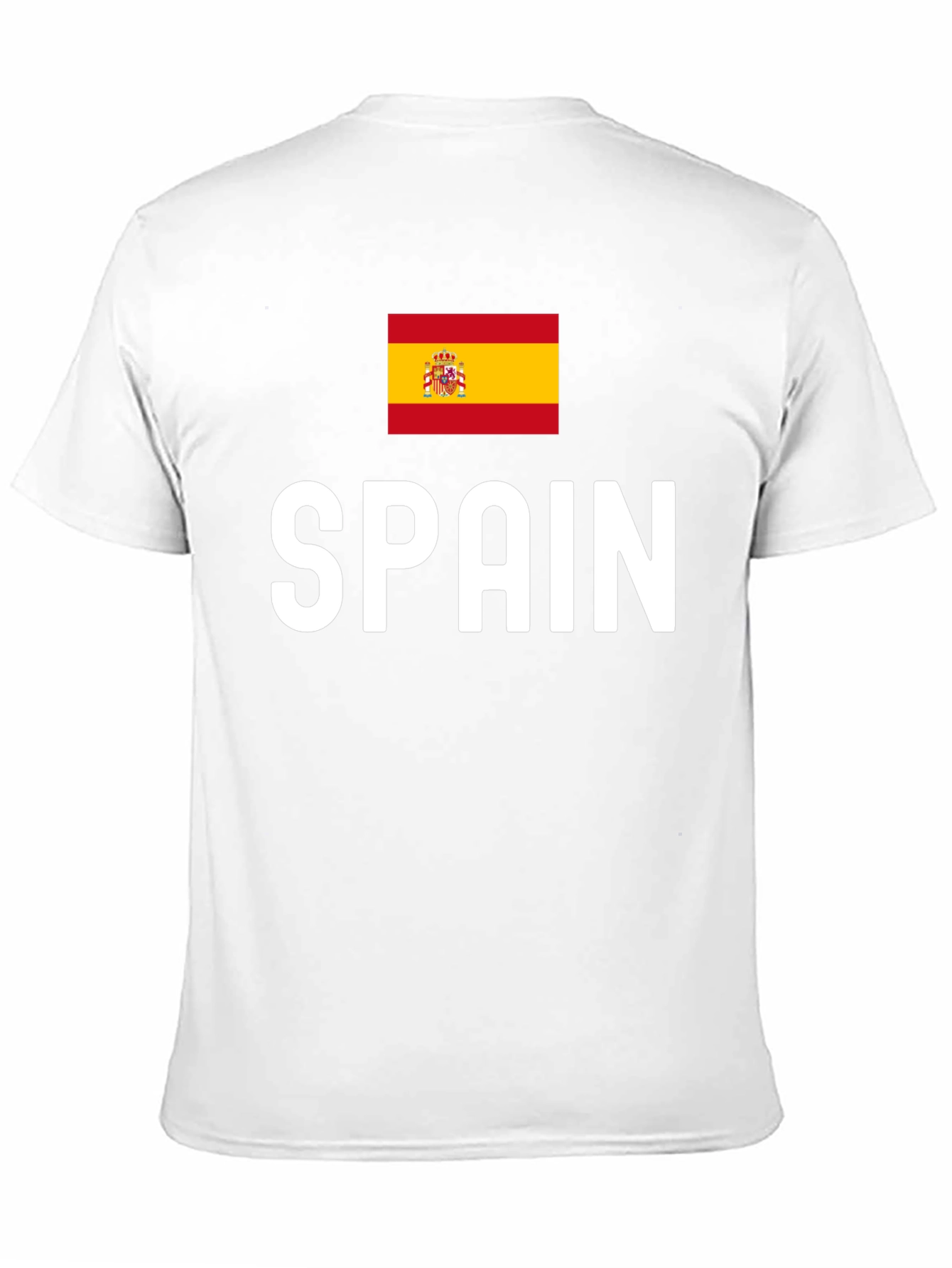Spain Flag Graphic Tee - Black Cotton T-Shirt