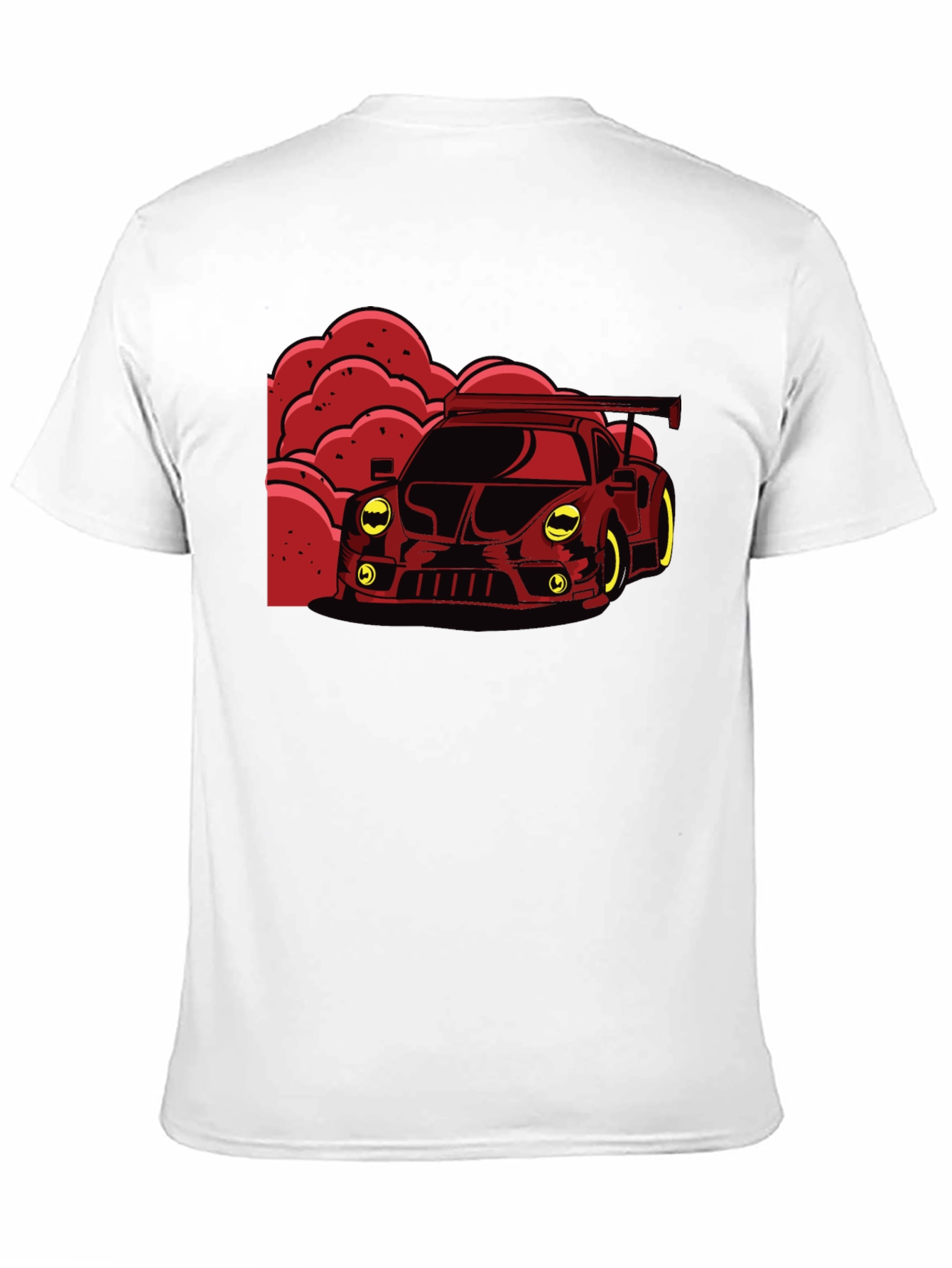 Red Race Car Graphic Black T-Shirt