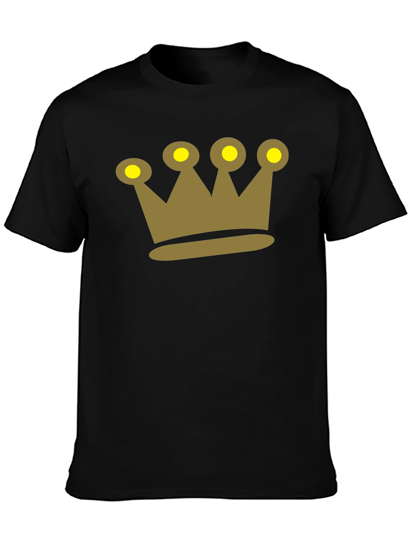 Crown Graphic Tee - Black Cotton Casual Shirt