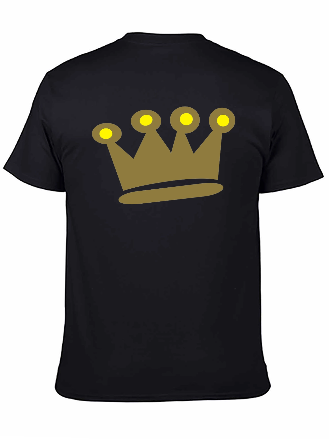 Crown Graphic Tee - Black Cotton Casual Shirt
