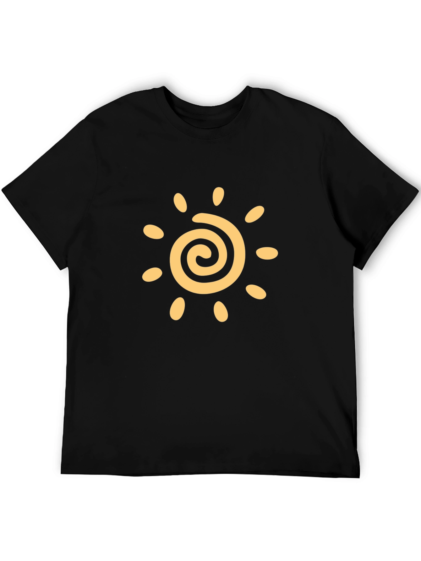 Black T-Shirt with Sun Graphic