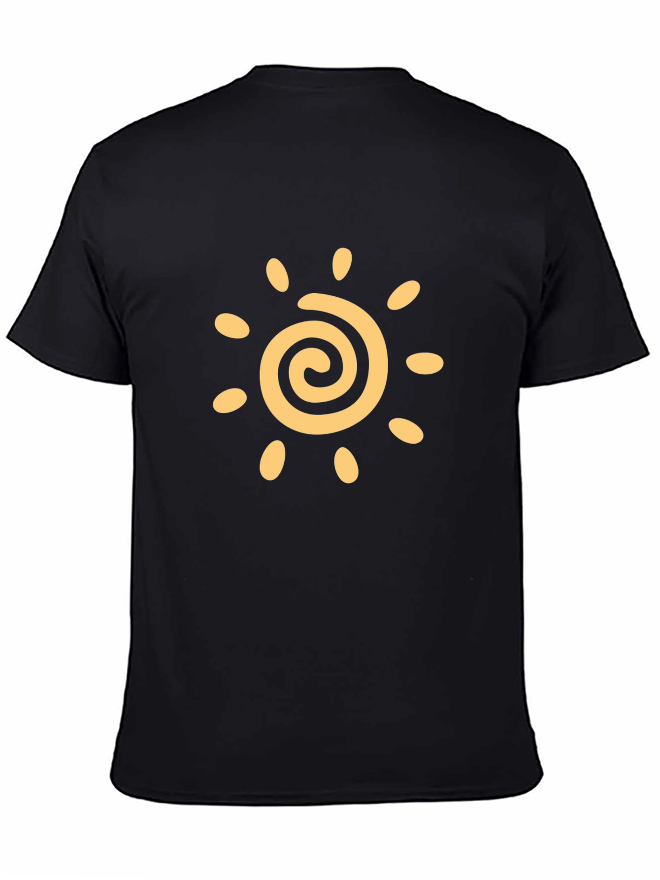 Black T-Shirt with Sun Graphic