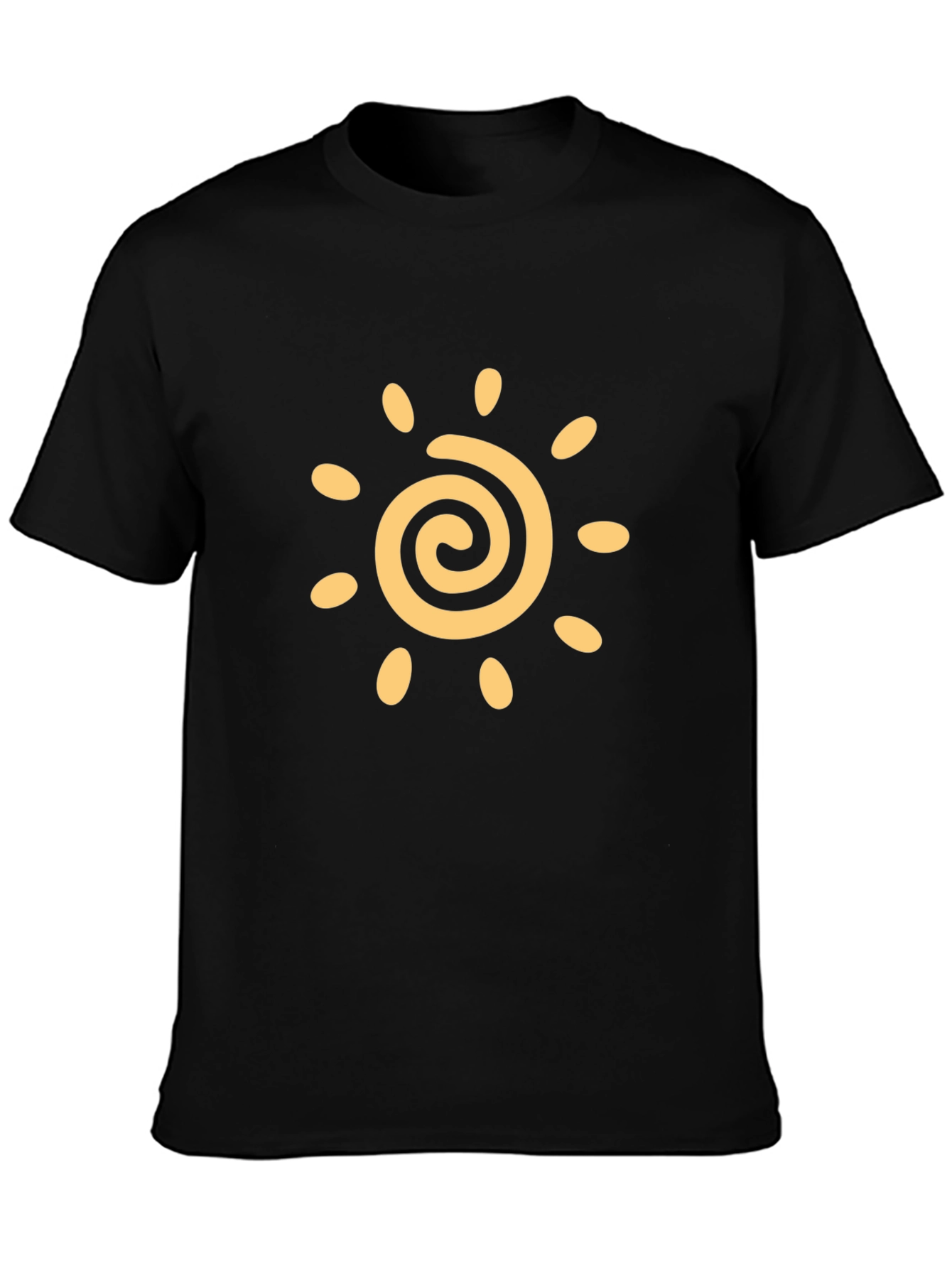 Black T-Shirt with Sun Graphic