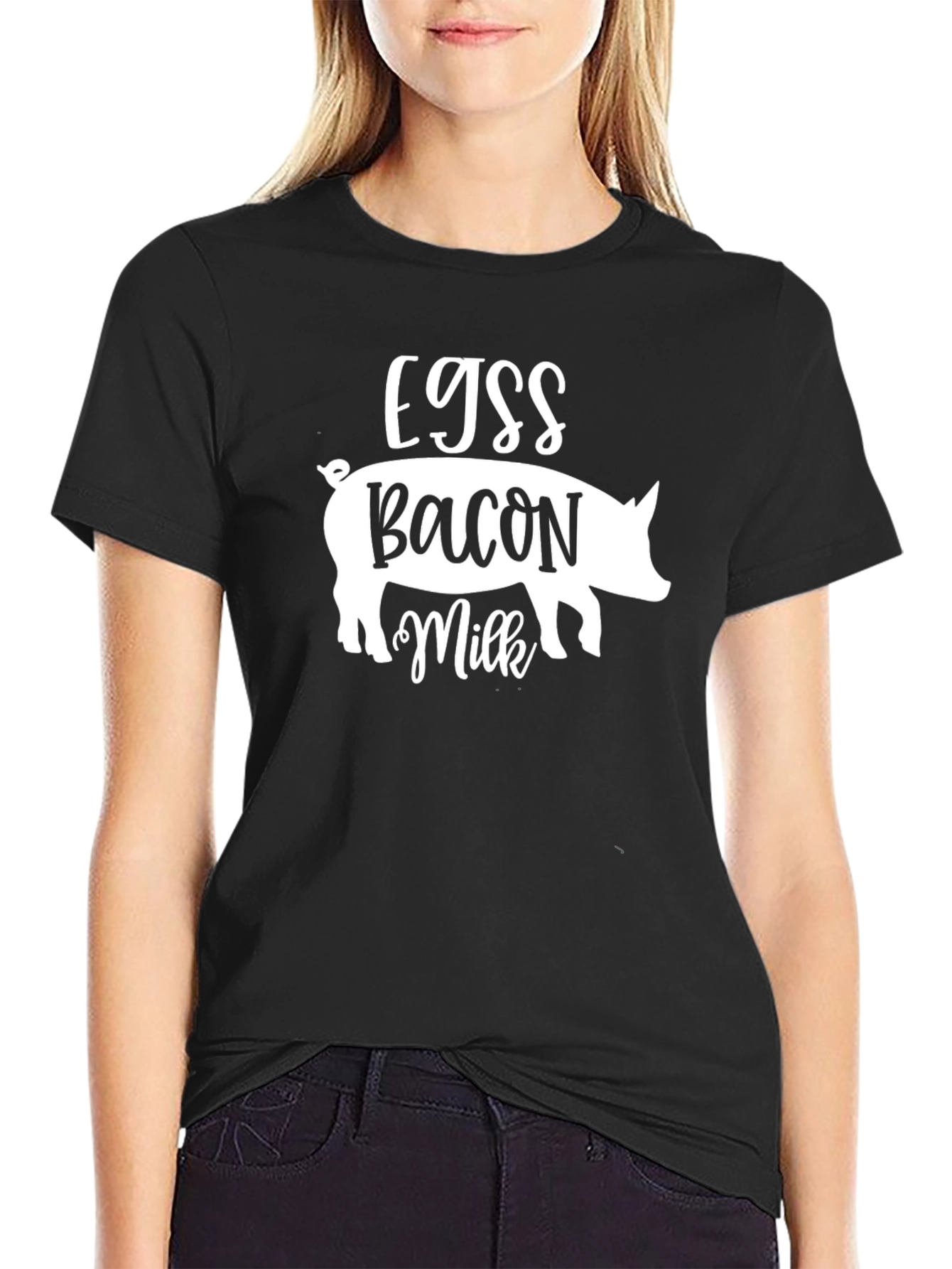 Eggs Bacon Milk Pig Graphic T-Shirt - Unisex