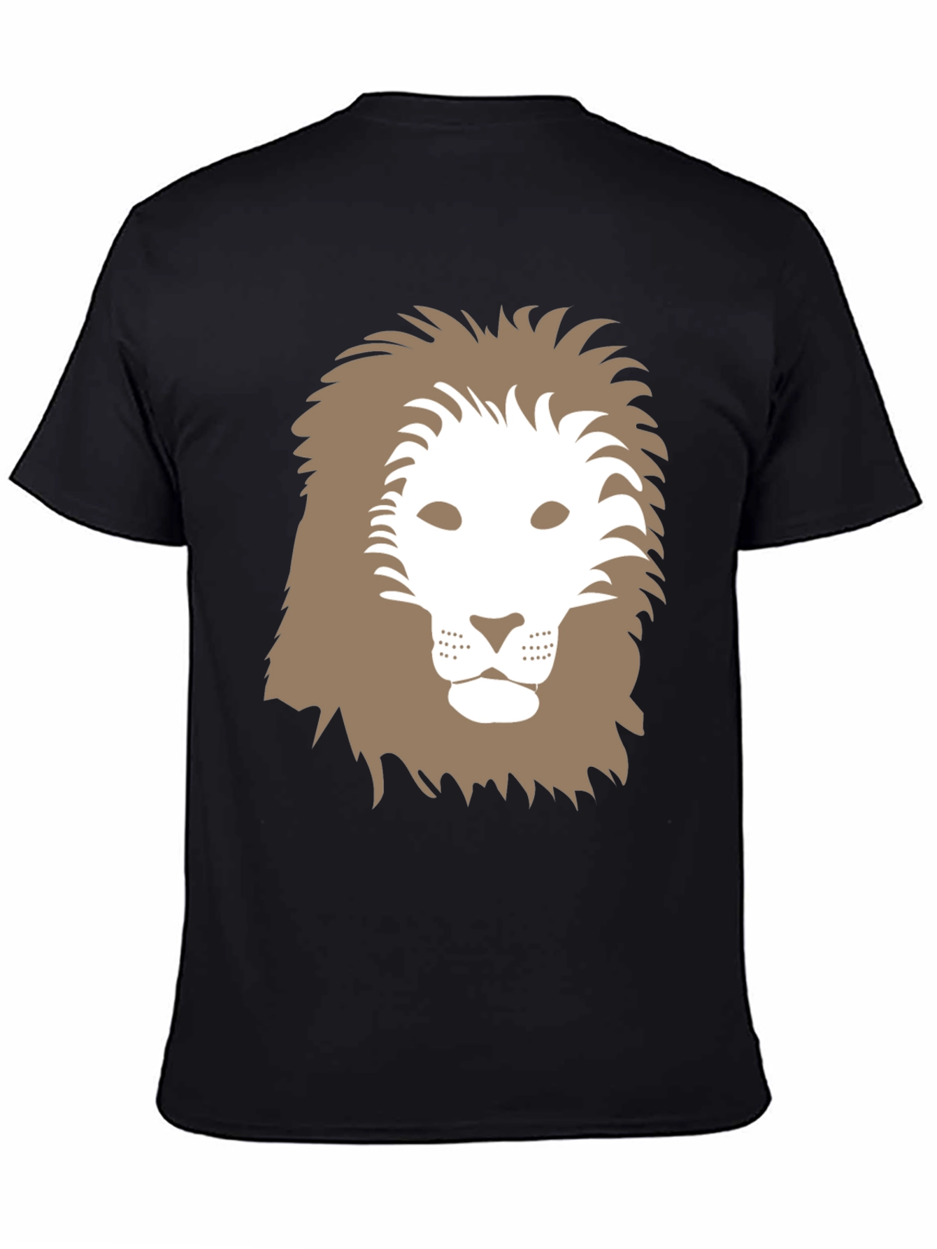 Lion Graphic Tee - Black Cotton Casual Shirt