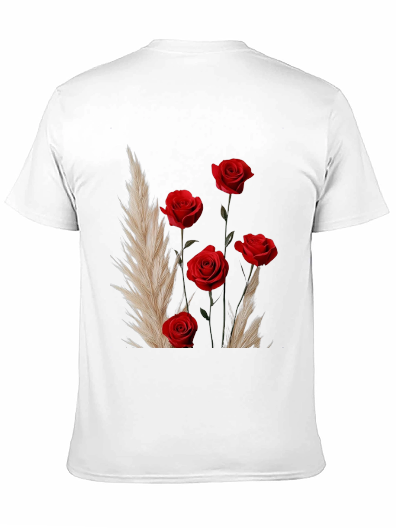 Floral Rose Bouquet Graphic Print Black T-Shirt