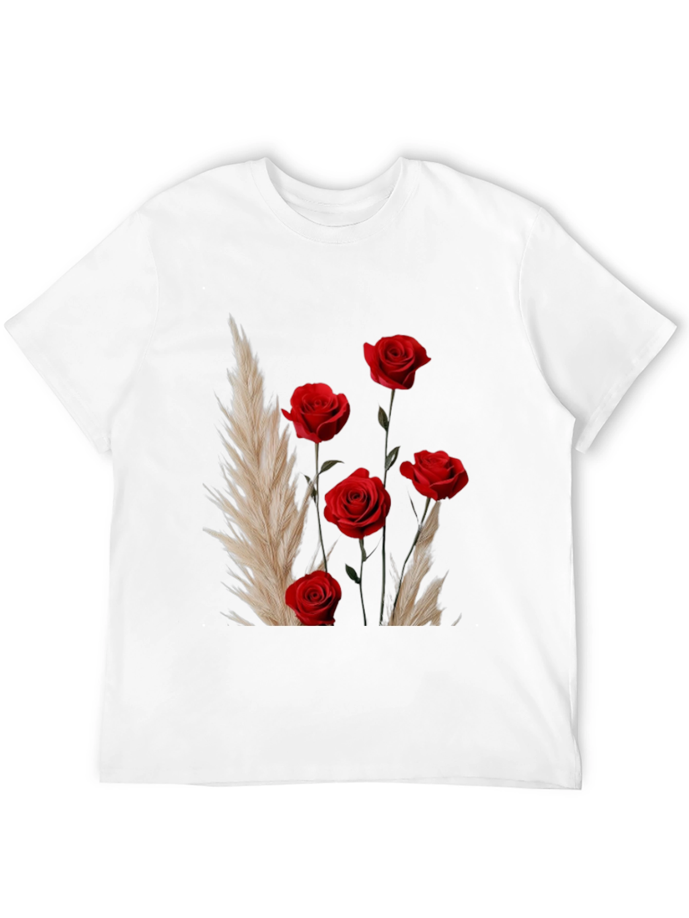 Floral Rose Bouquet Graphic Print Black T-Shirt