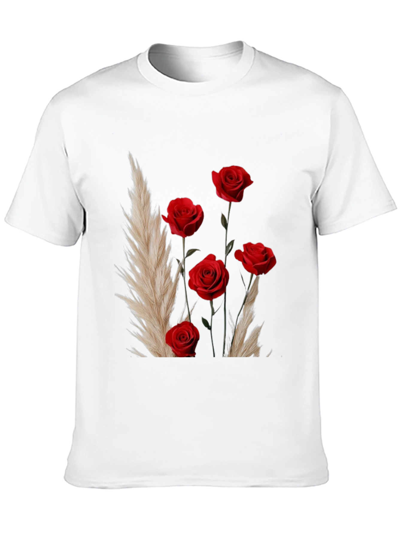 Floral Rose Bouquet Graphic Print Black T-Shirt