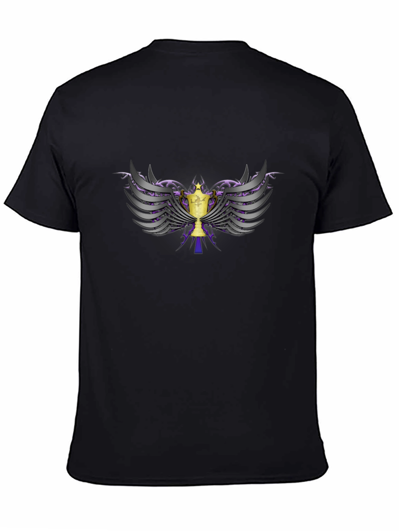 Winged Trophy Graphic Tee - Black Cotton Comfort