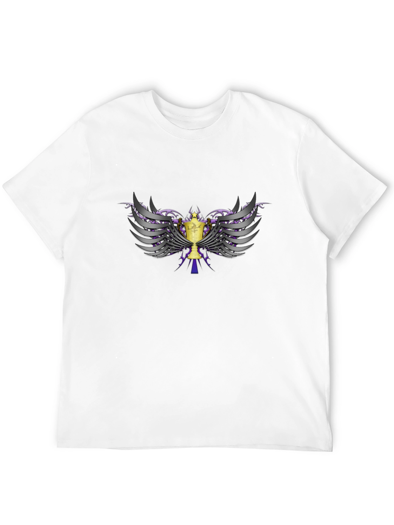 Winged Trophy Graphic Tee - Black Cotton Comfort