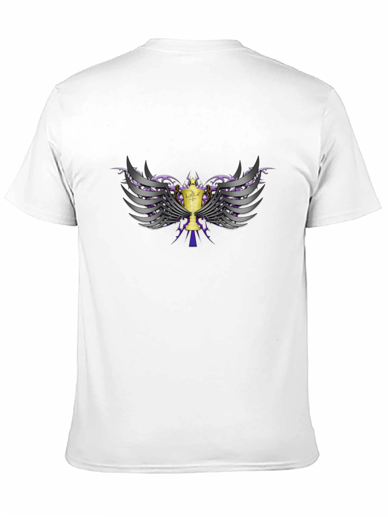 Winged Trophy Graphic Tee - Black Cotton Comfort