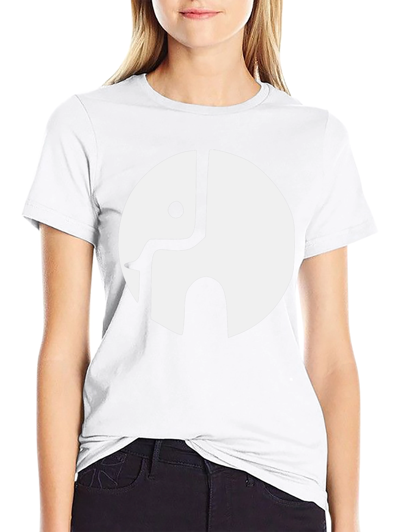 Abstract Elephant Graphic Print Black T-Shirt