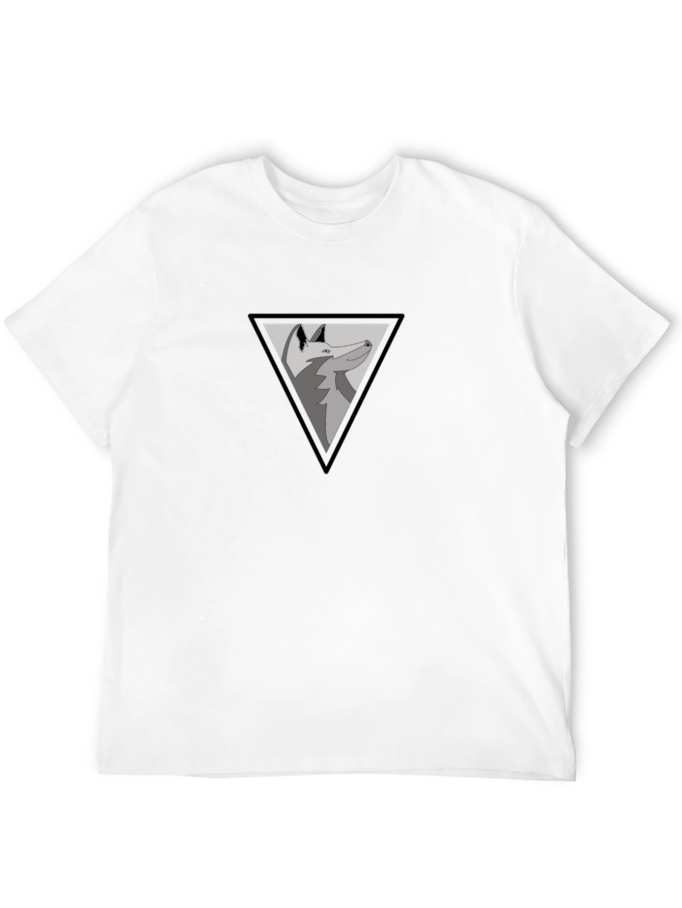 Mens Black T-Shirt - Wolf Design