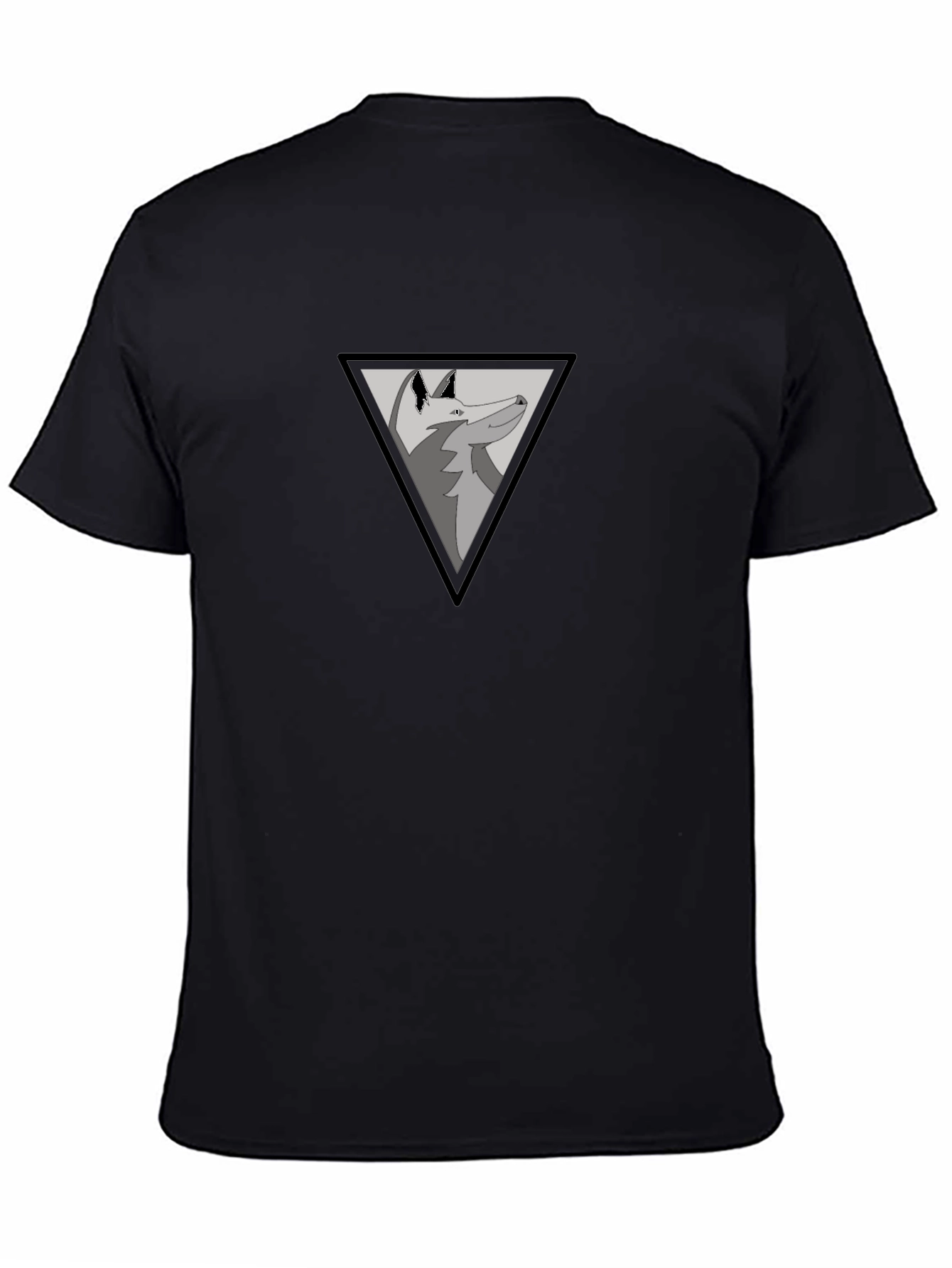 Mens Black T-Shirt - Wolf Design