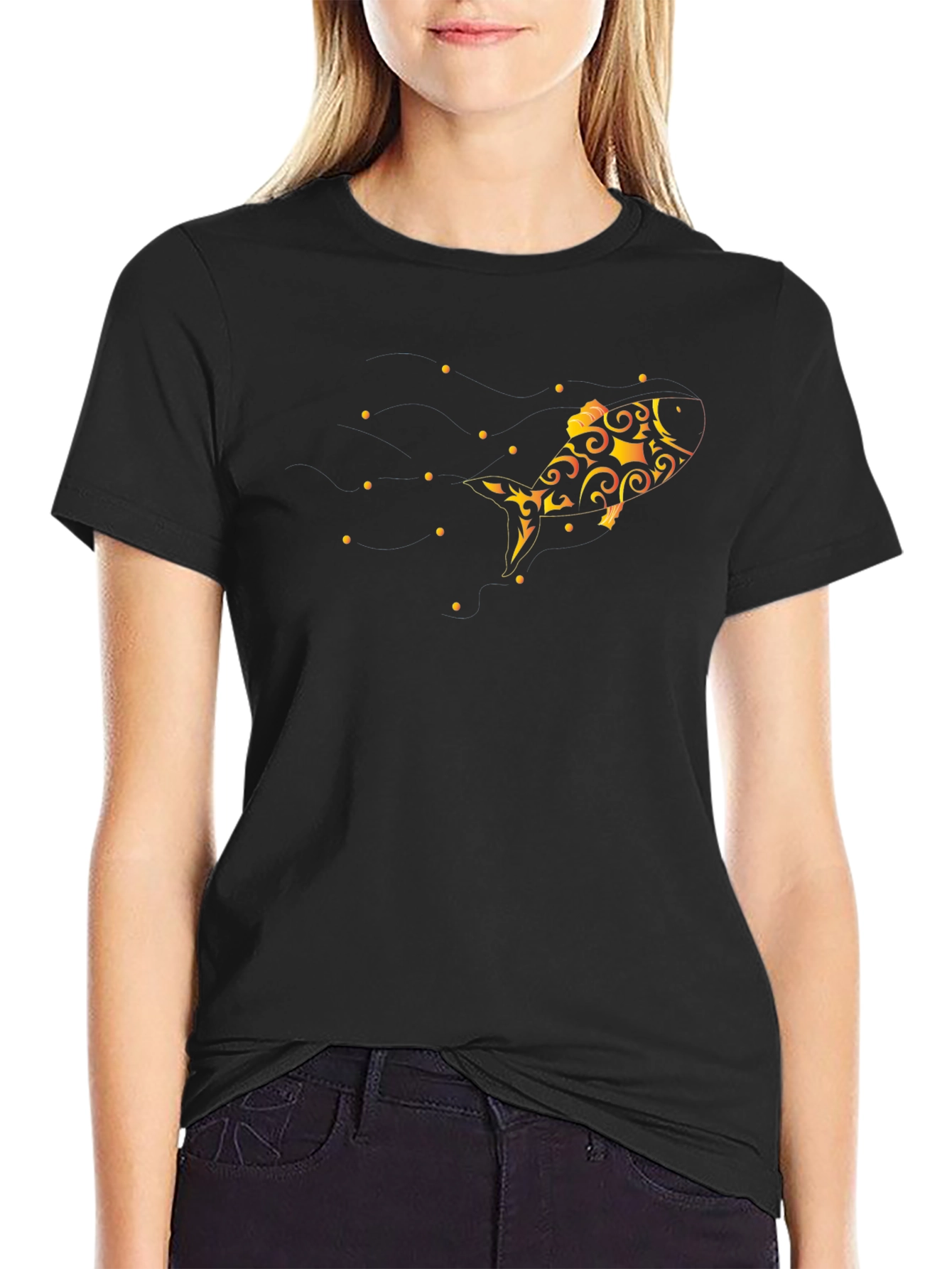 Goldfish Swirl Black Tee