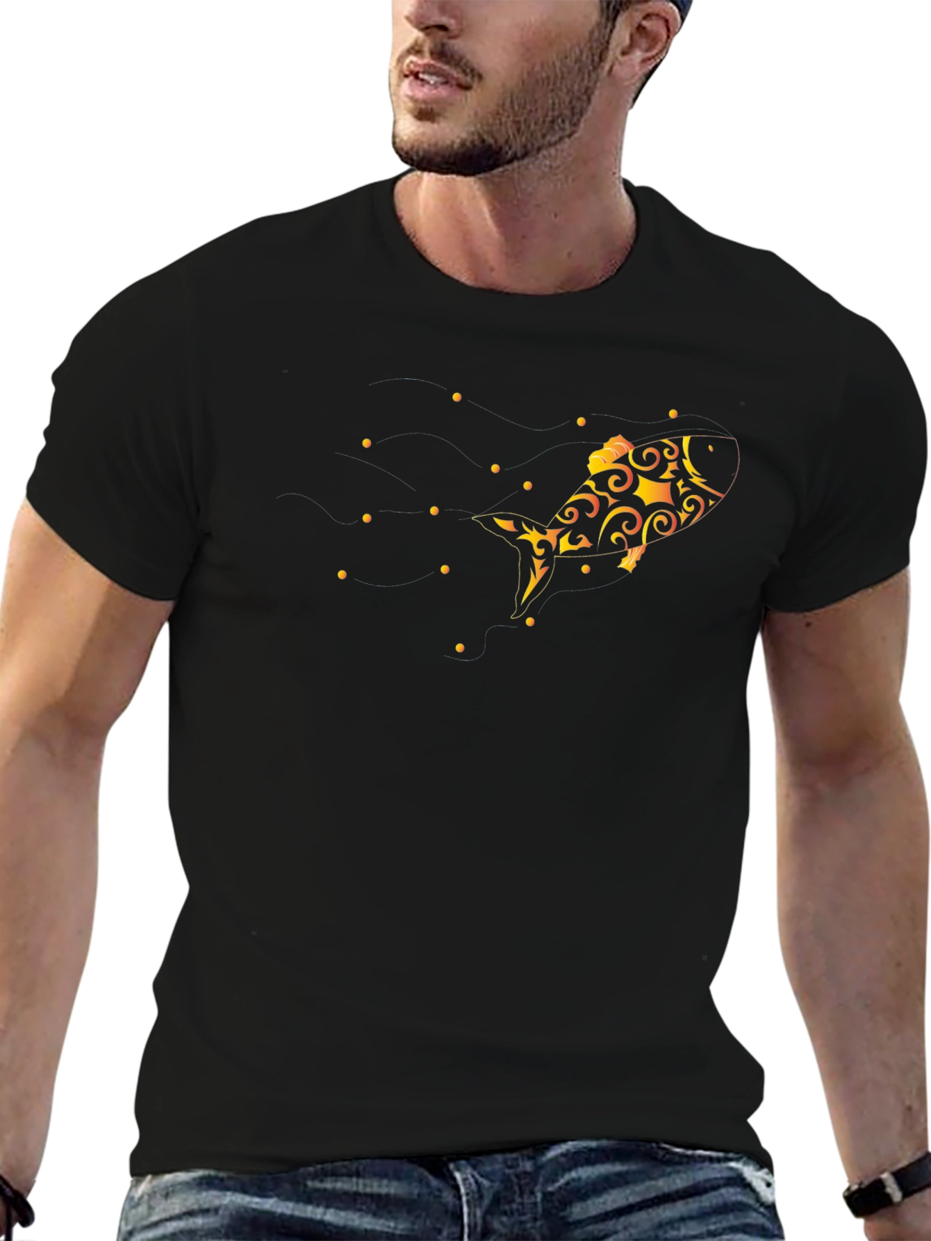 Goldfish Swirl Black Tee