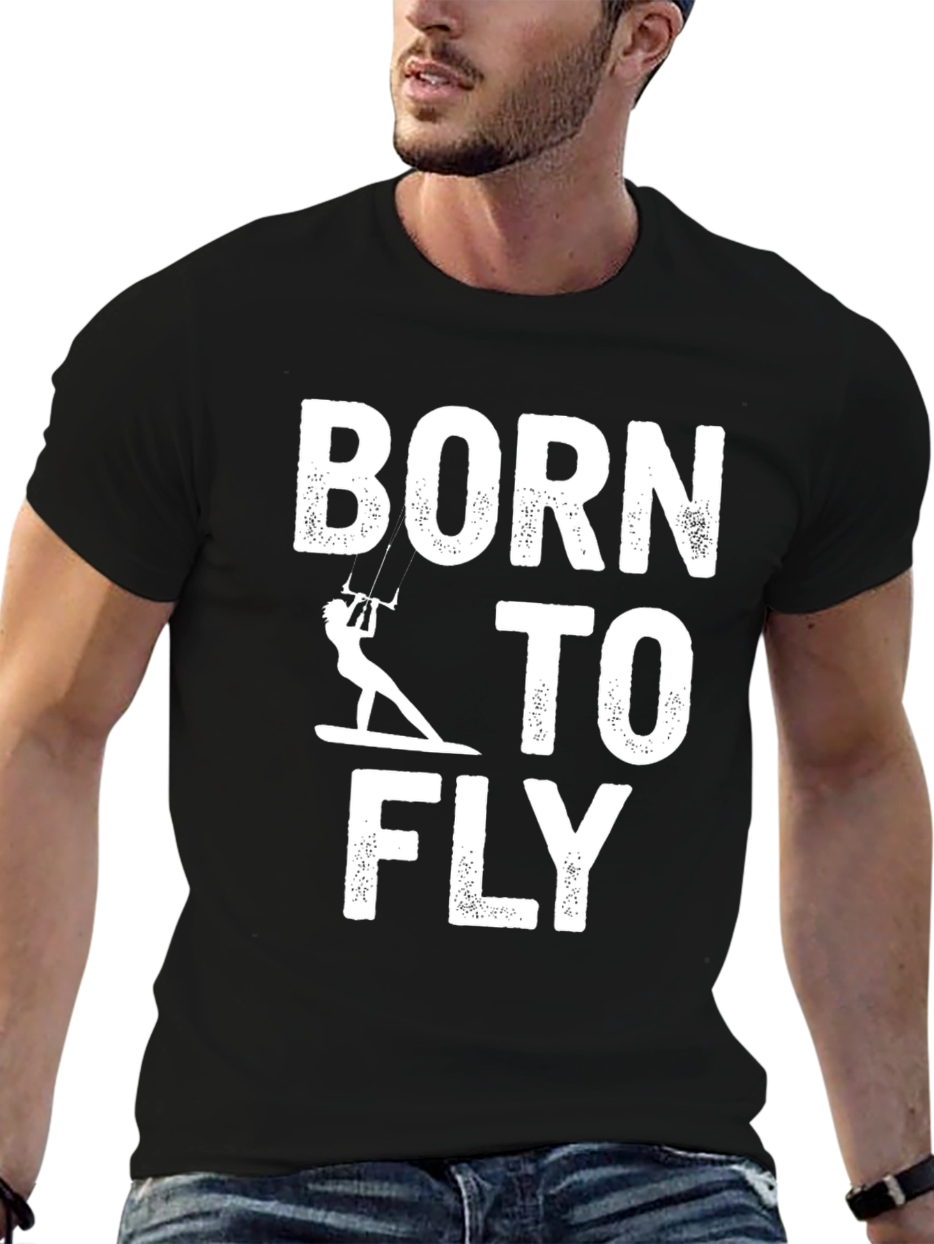 Born to Fly Kitesurfing T-Shirt - Black