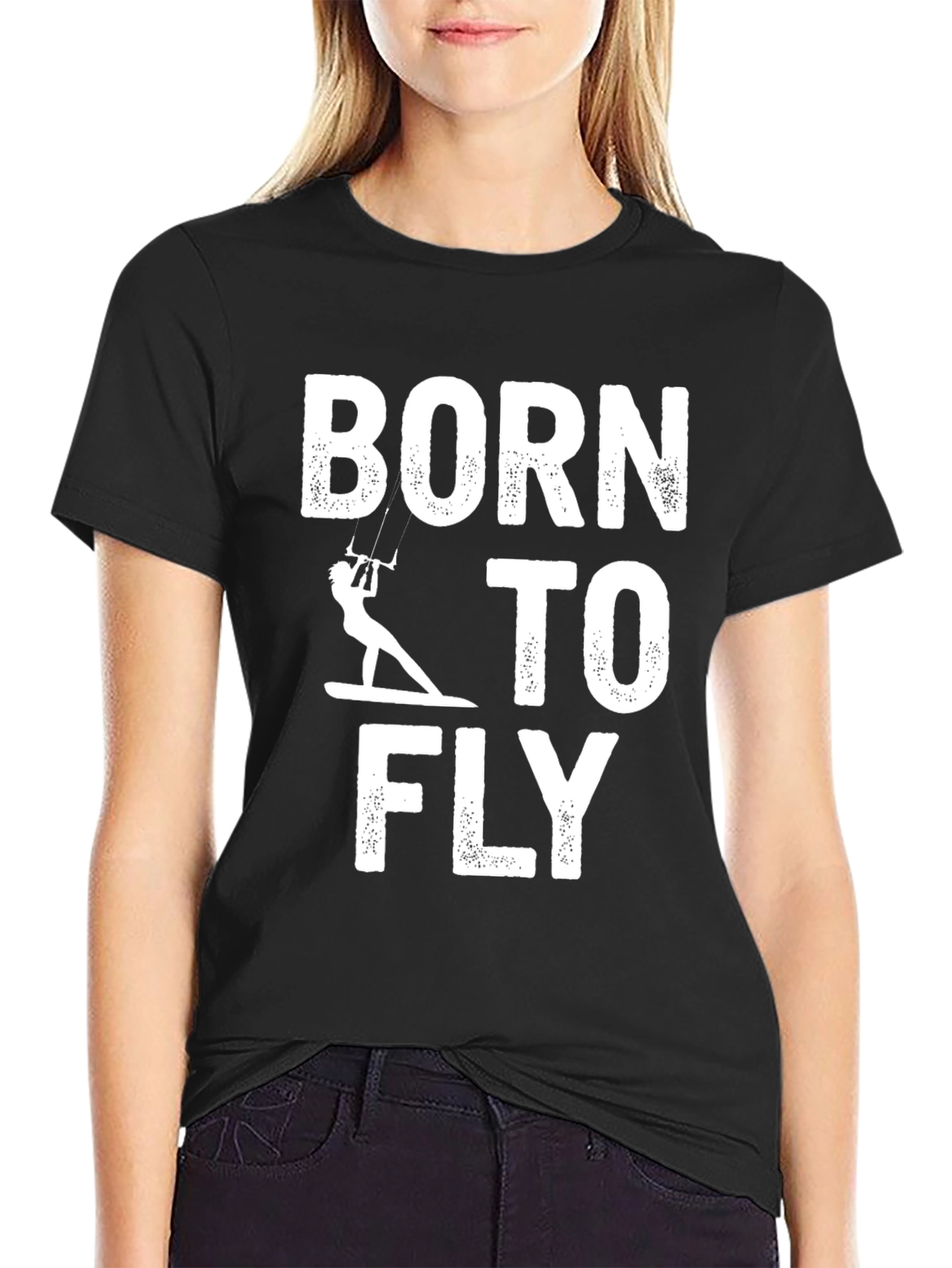 Born to Fly Kitesurfing T-Shirt - Black