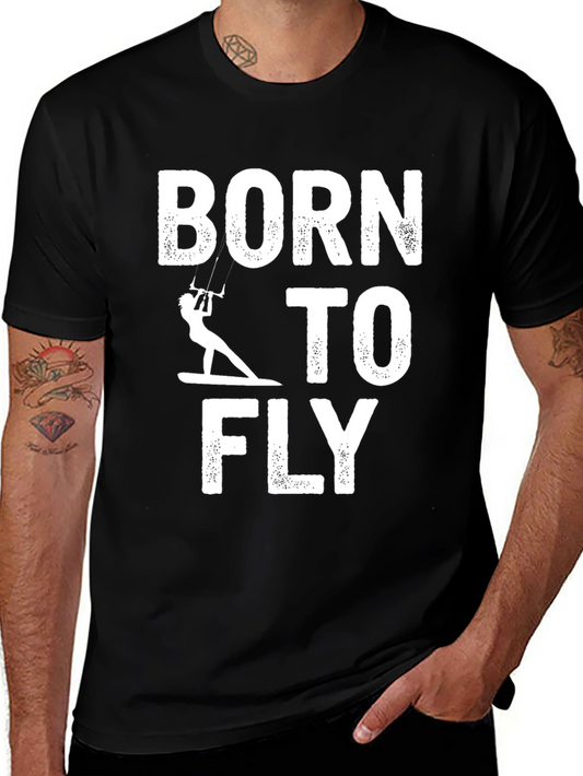 Born to Fly Kitesurfing T-Shirt - Black