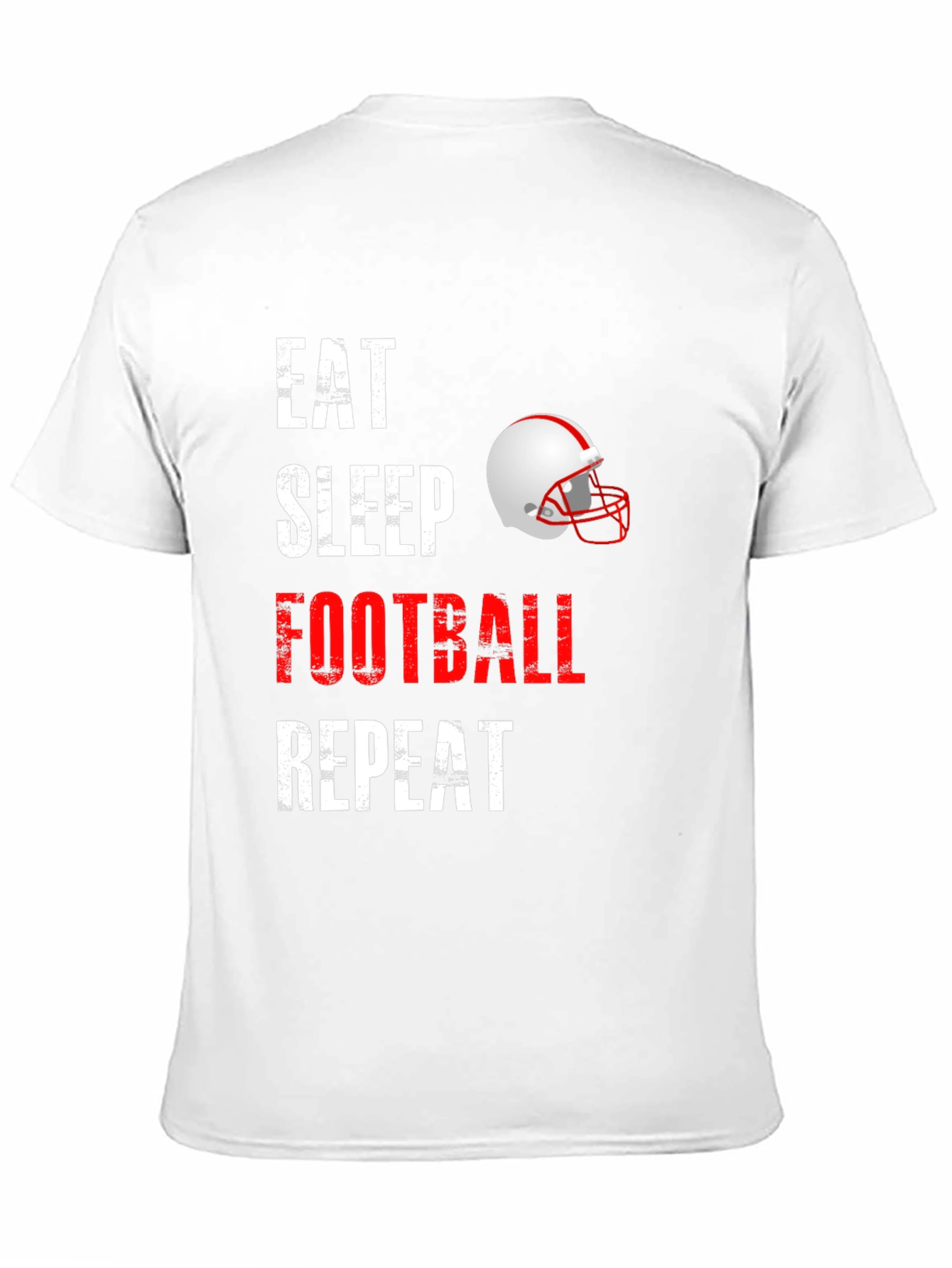 Eat Sleep Football Repeat Black Graphic T-Shirt