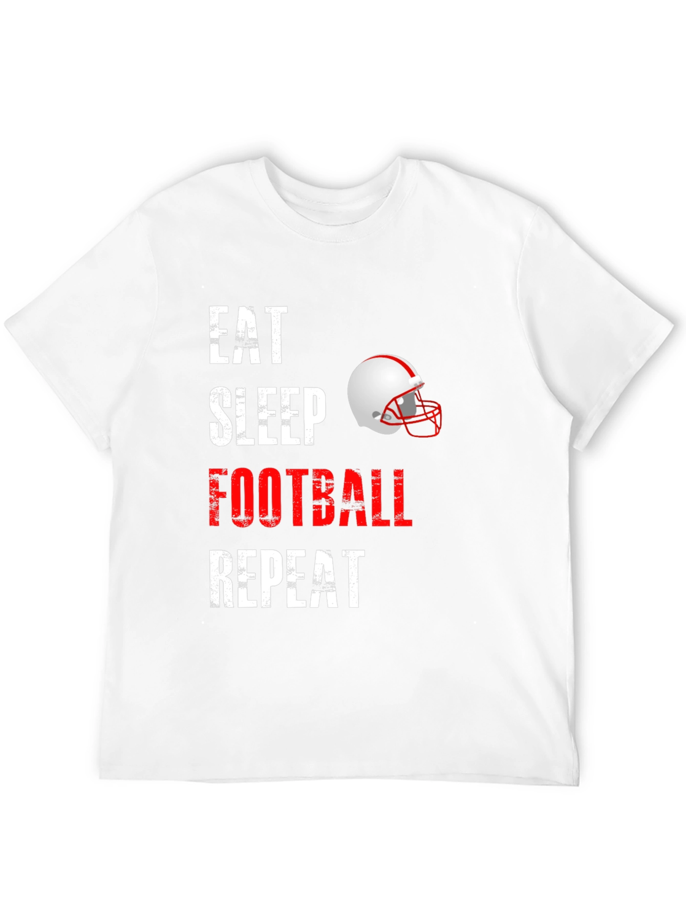Eat Sleep Football Repeat Black Graphic T-Shirt