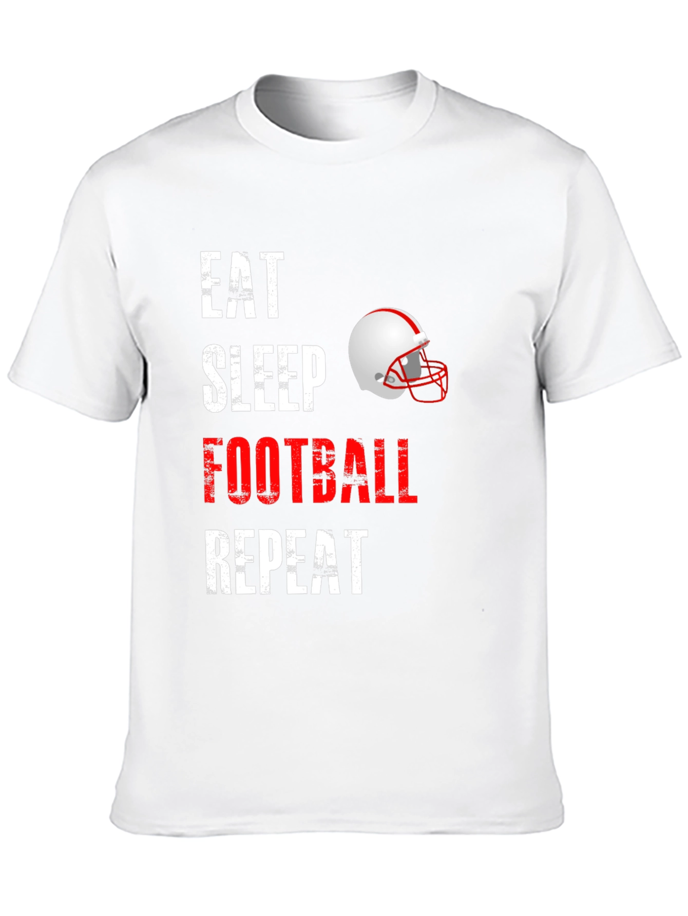 Eat Sleep Football Repeat Black Graphic T-Shirt