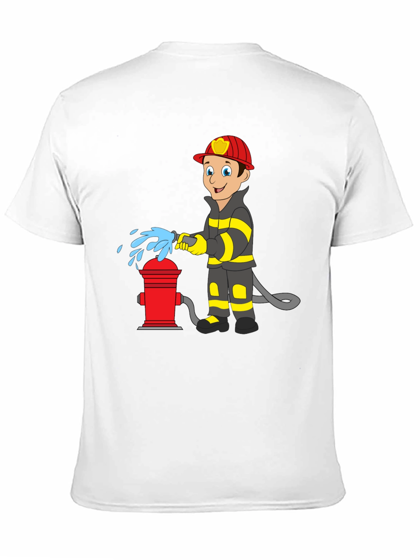Firefighter Cartoon Graphic T-Shirt