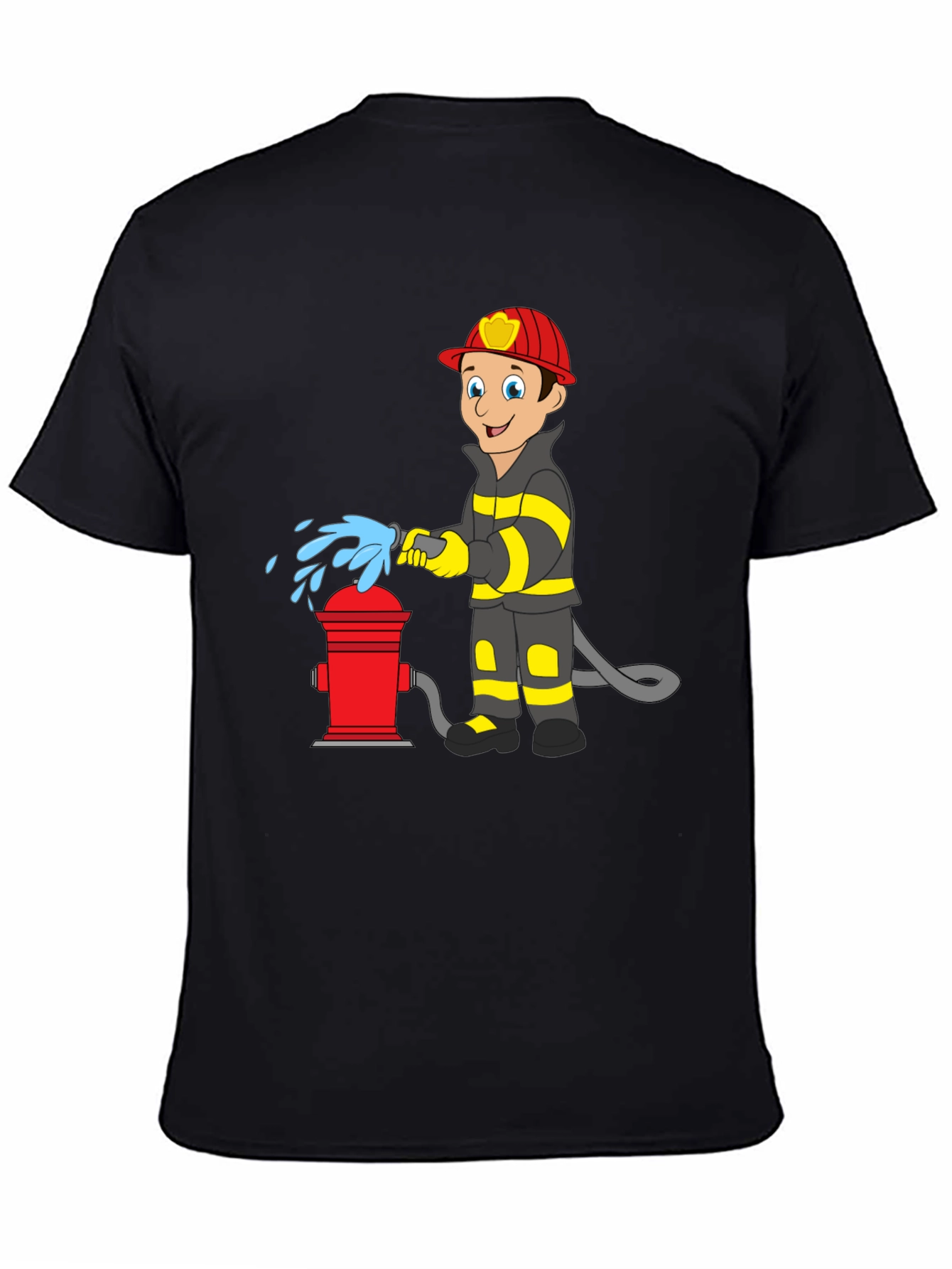 Firefighter Cartoon Graphic T-Shirt