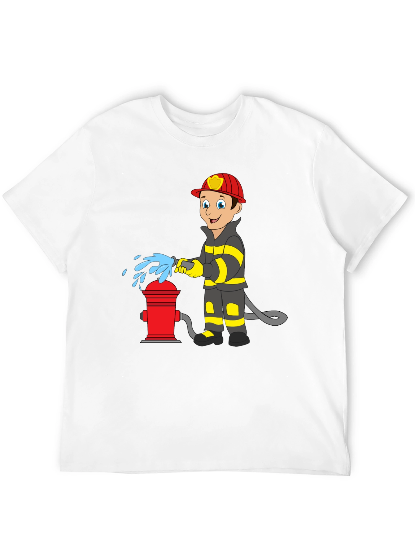 Firefighter Cartoon Graphic T-Shirt