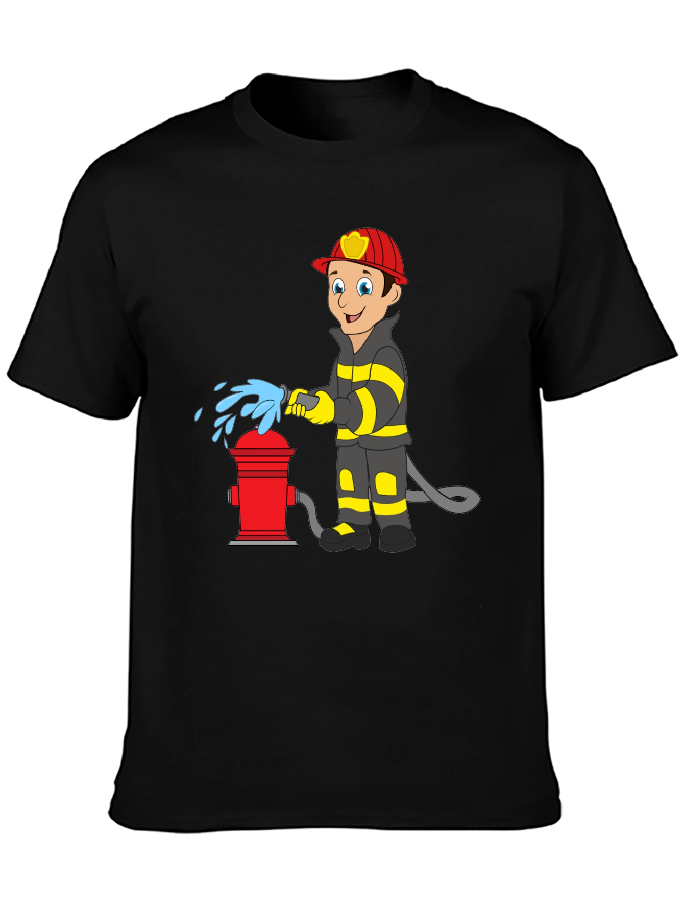 Firefighter Cartoon Graphic T-Shirt