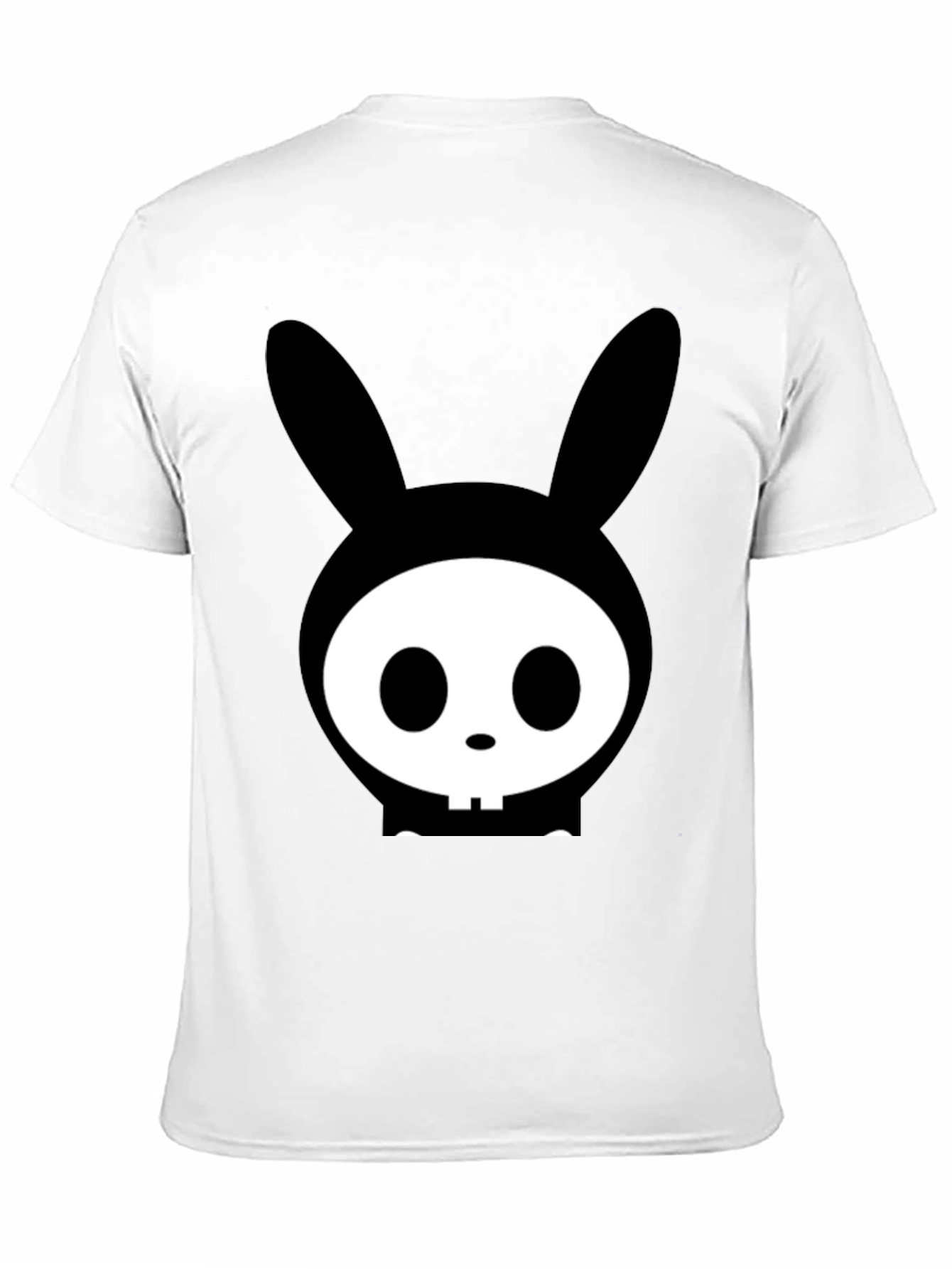 Bunny Skull Graphic Tee - Edgy Black T-Shirt