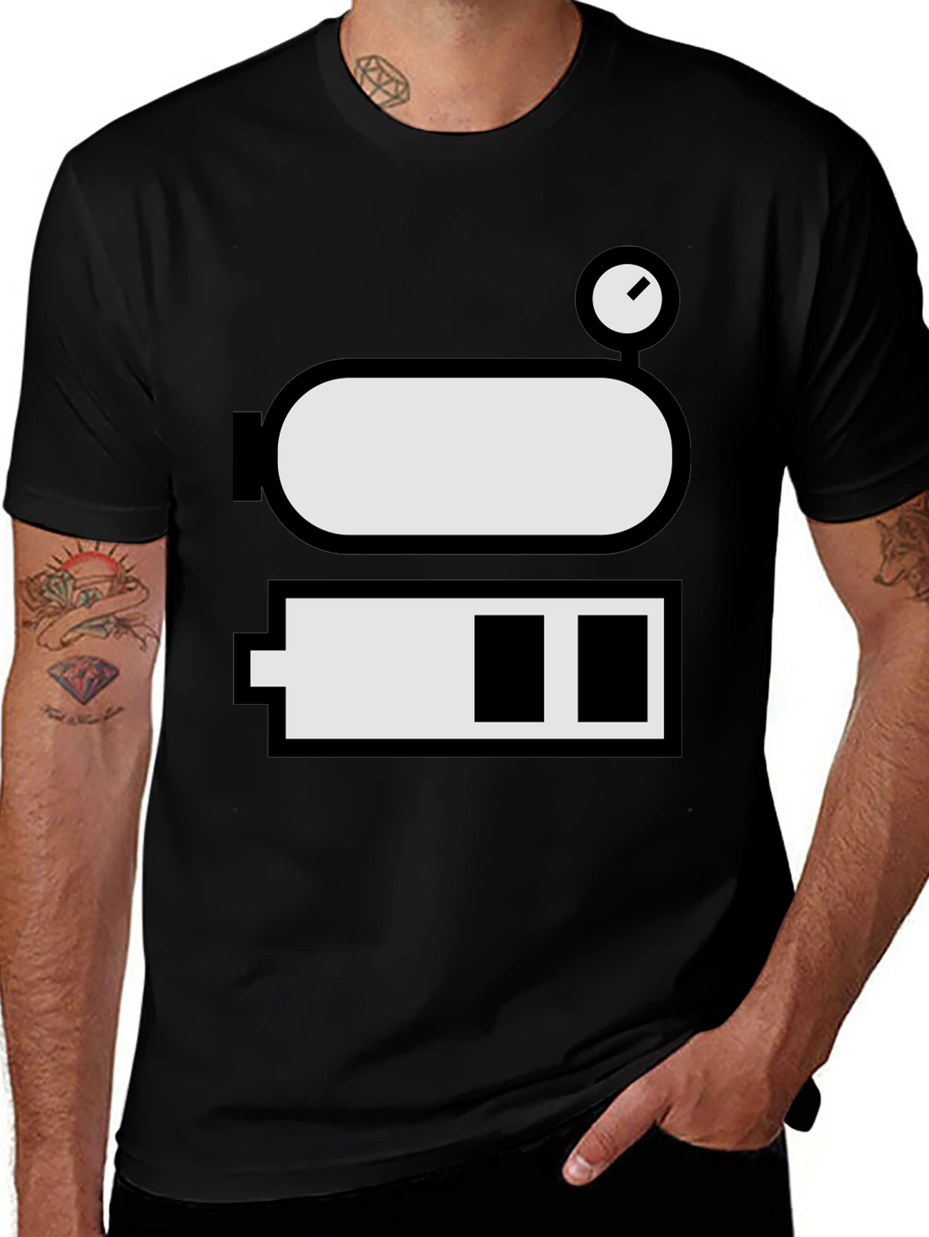 Low Battery Level Funny Graphic Tee