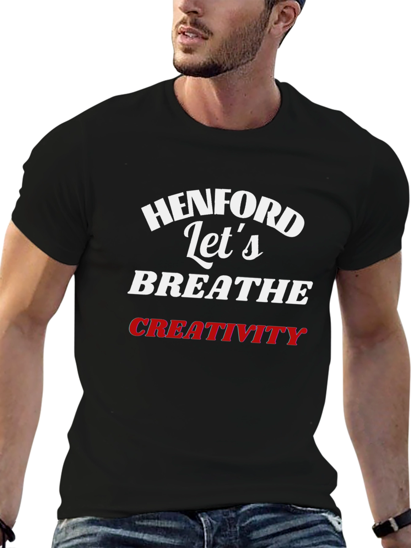 Henford Lets Breathe Creativity Black Graphic Tee