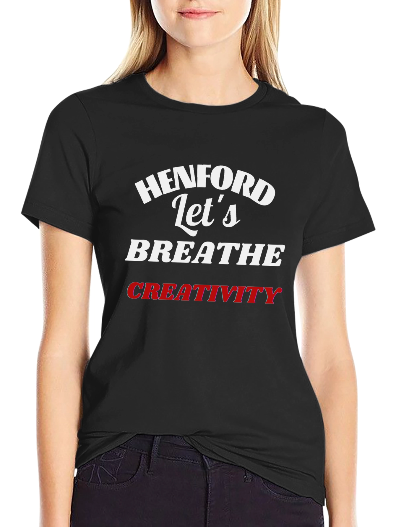 Henford Lets Breathe Creativity Black Graphic Tee