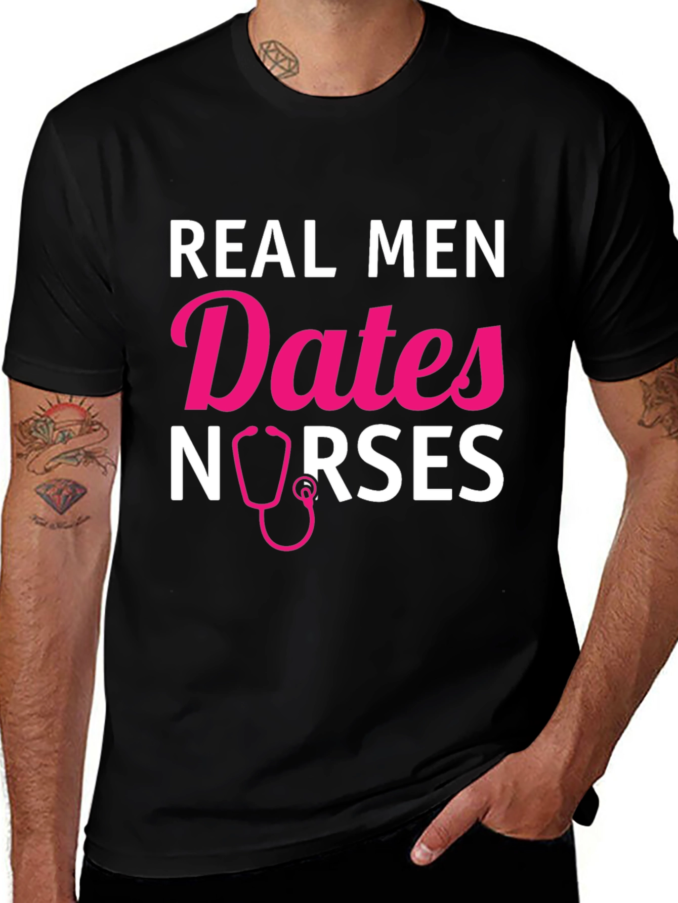Real Men Date Nurses Graphic T-Shirt