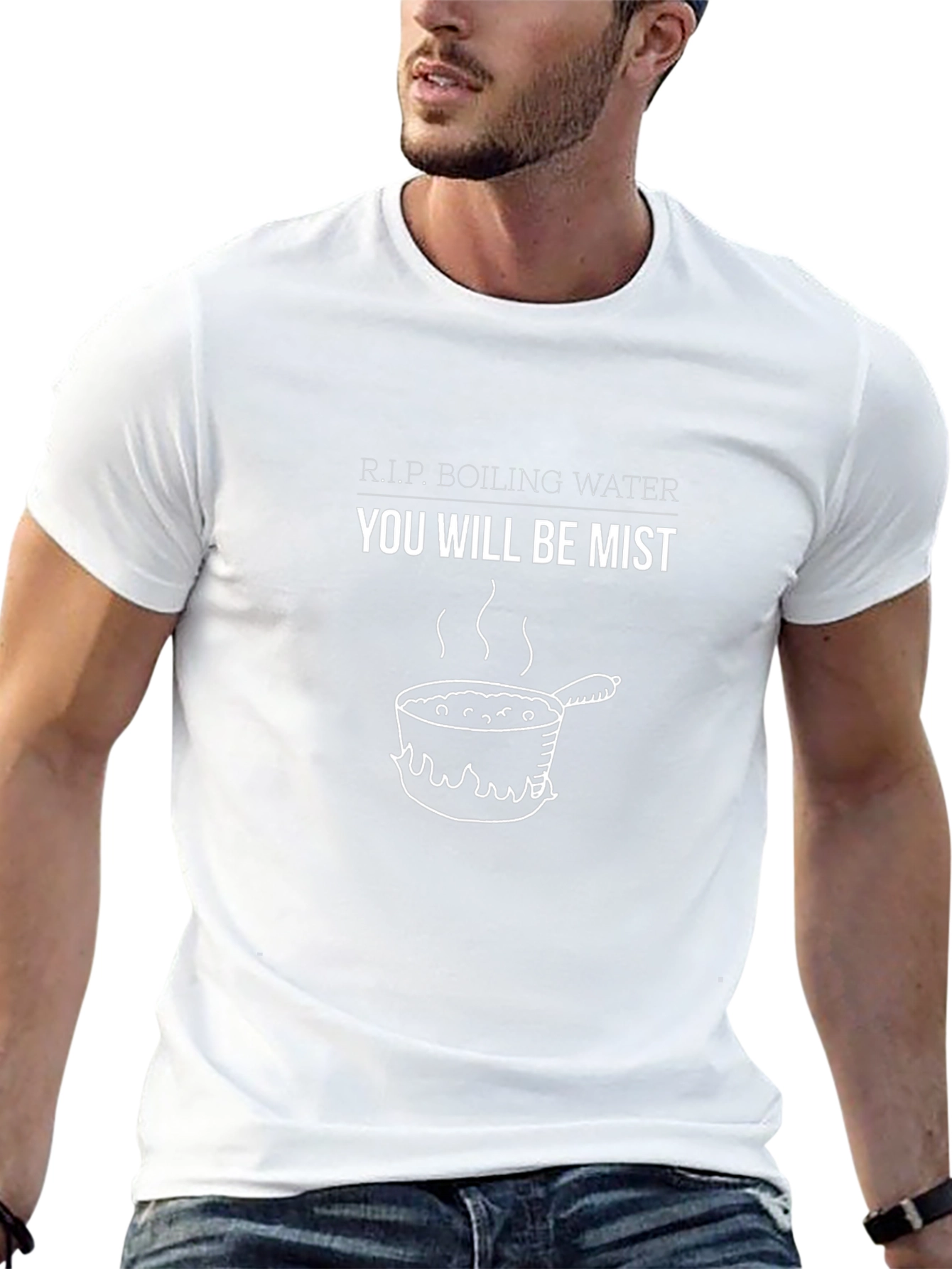 R.I.P. Boiling Water T-Shirt - Funny Cook Pun Tee