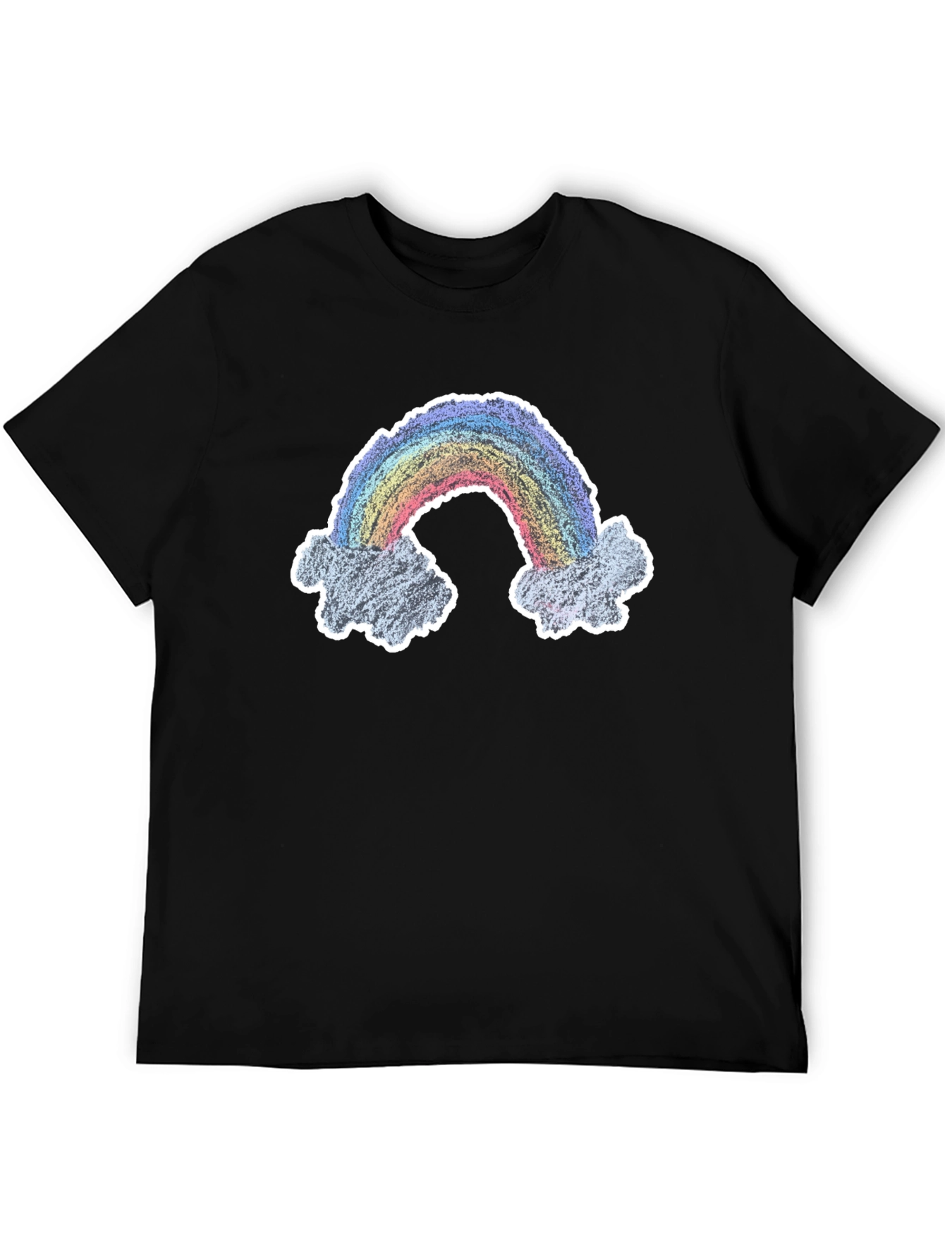 Rainbow Cloud Graphic Black T-Shirt