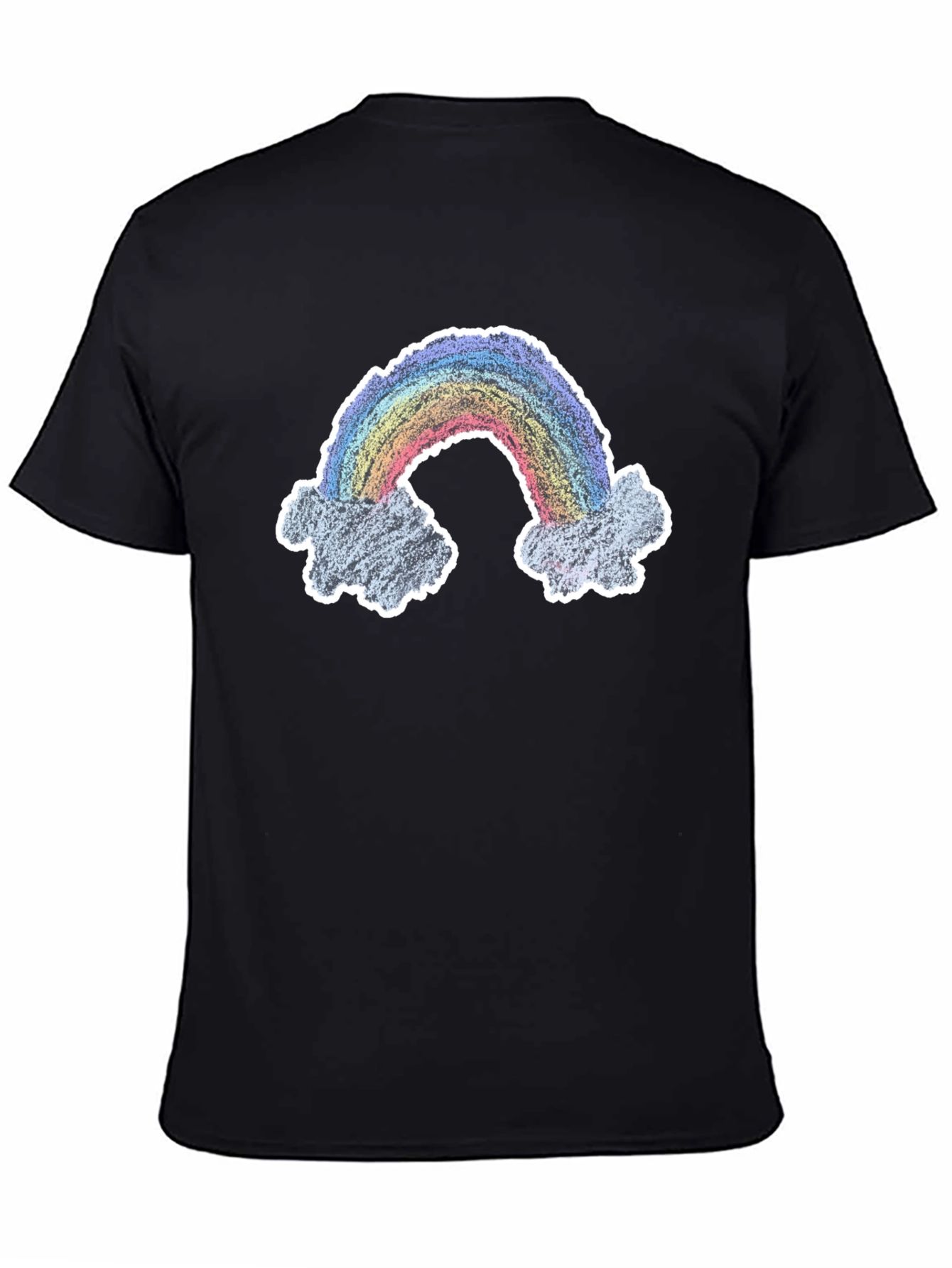 Rainbow Cloud Graphic Black T-Shirt