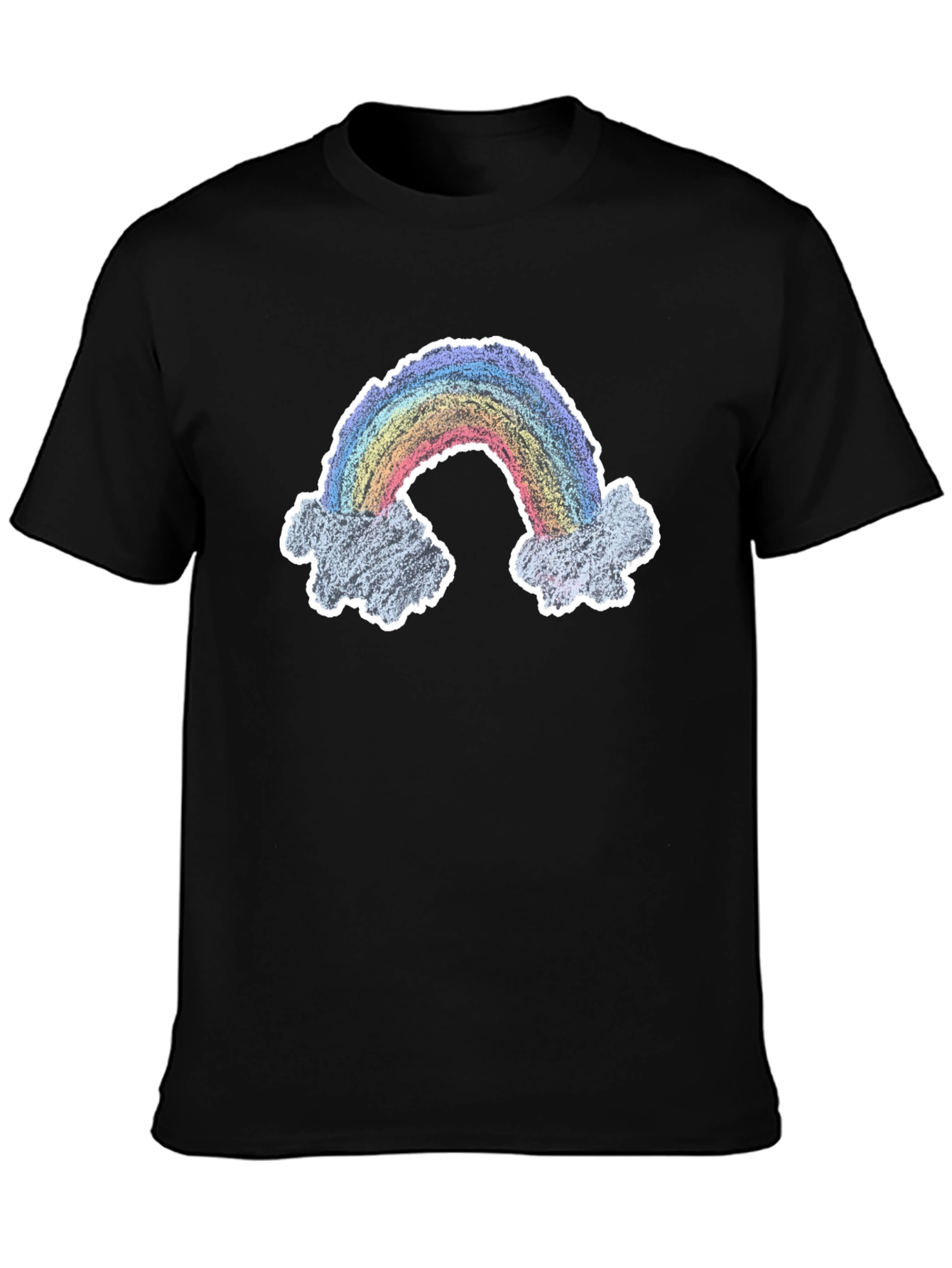 Rainbow Cloud Graphic Black T-Shirt