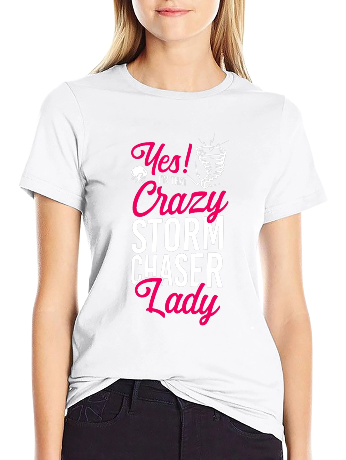 Crazy Storm Chaser Lady Black T-Shirt