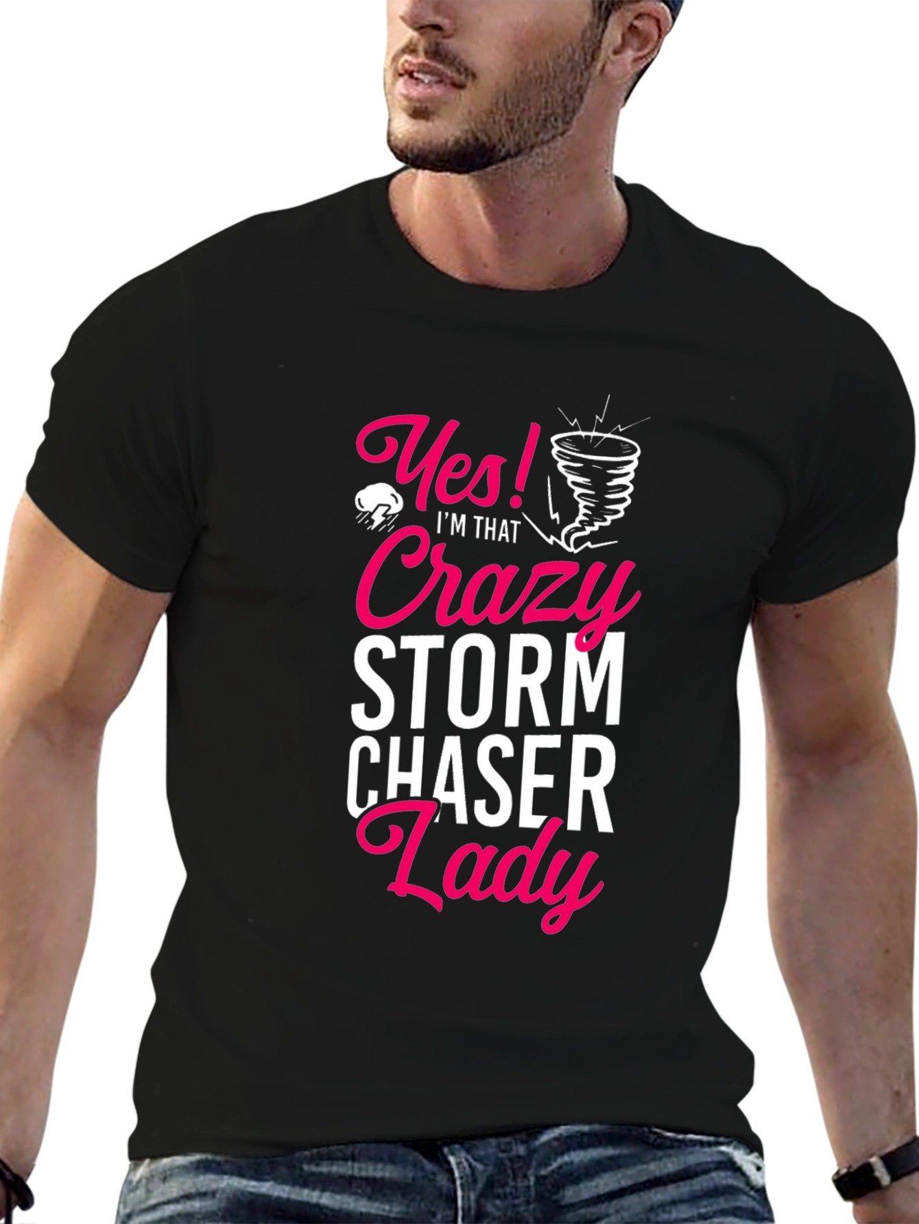 Crazy Storm Chaser Lady Black T-Shirt